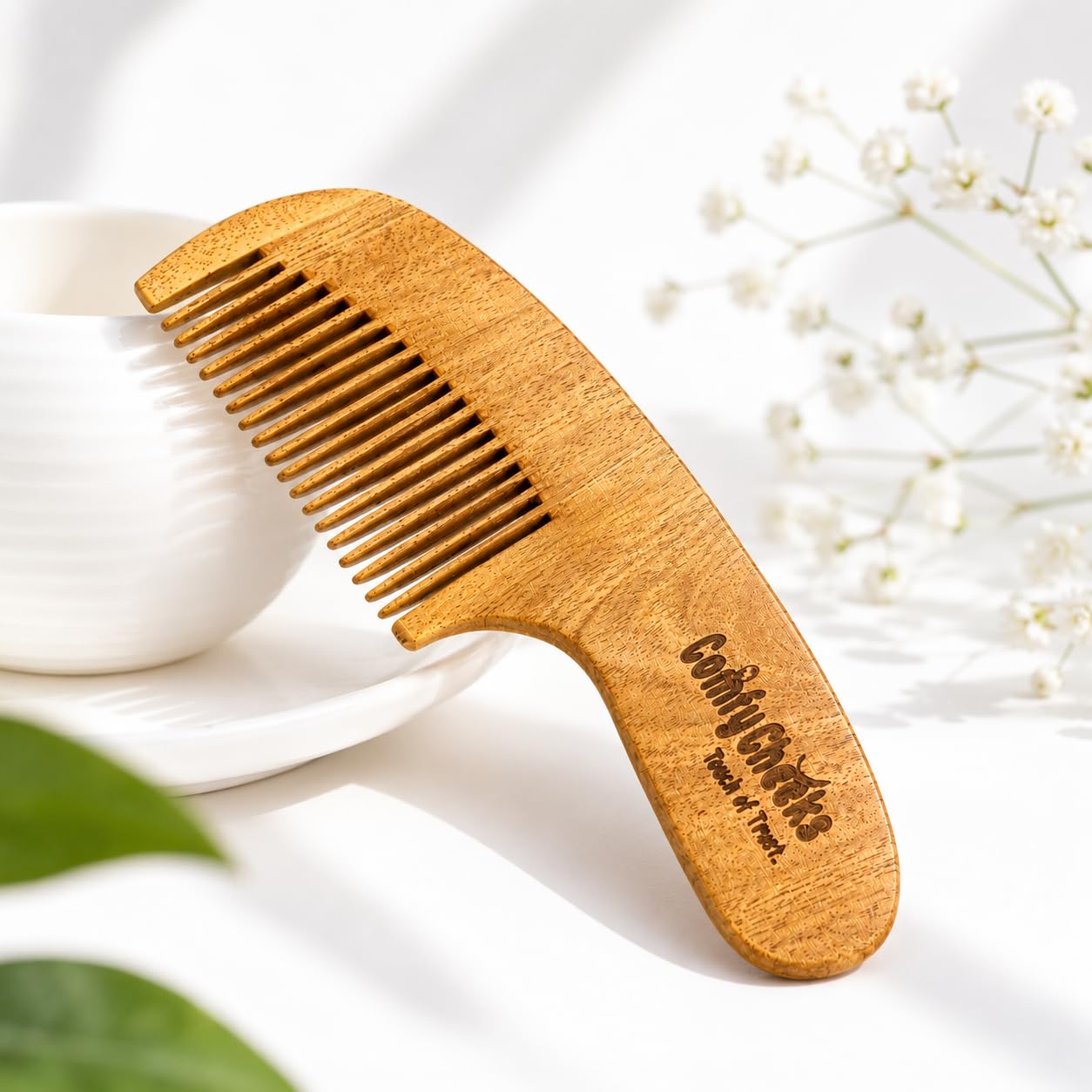Comfy Cheeks Wood Comb for Infants, Babies & Kids | Anti-Bacterial | Non Static | Hair Growth-image-31