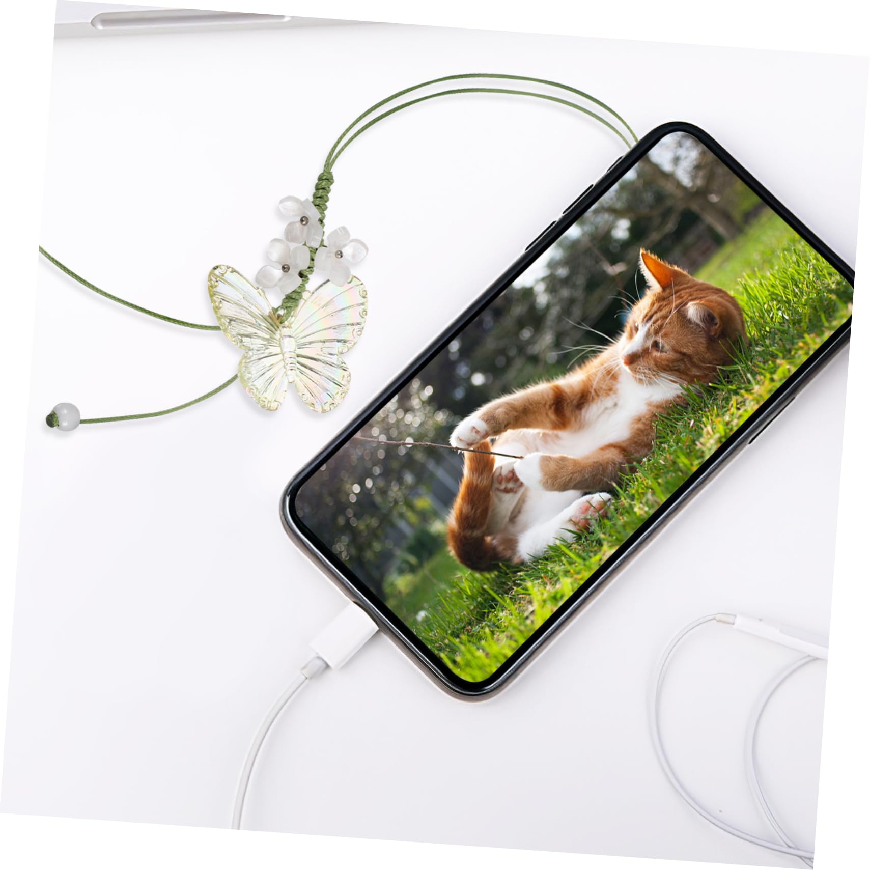 Operitacx Cinturino Per Telefono Con Pendenti Floreali Laccetto Multifunzionale Stile Adatto Per Smartphone Fotocamere E Chiavi Gialli