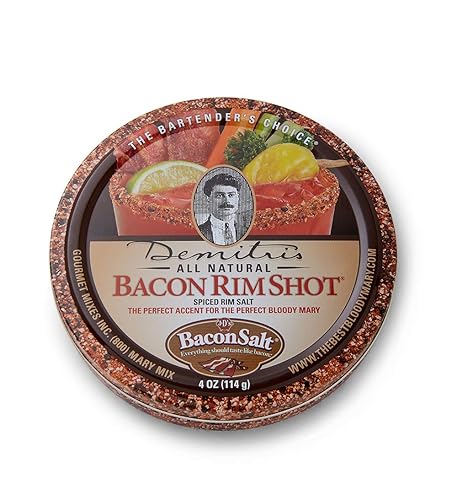 Miniatura 1 de Demitri's Bacon RimShot, sal de borde especiado, latas de 4 onzas (paquete de 4)