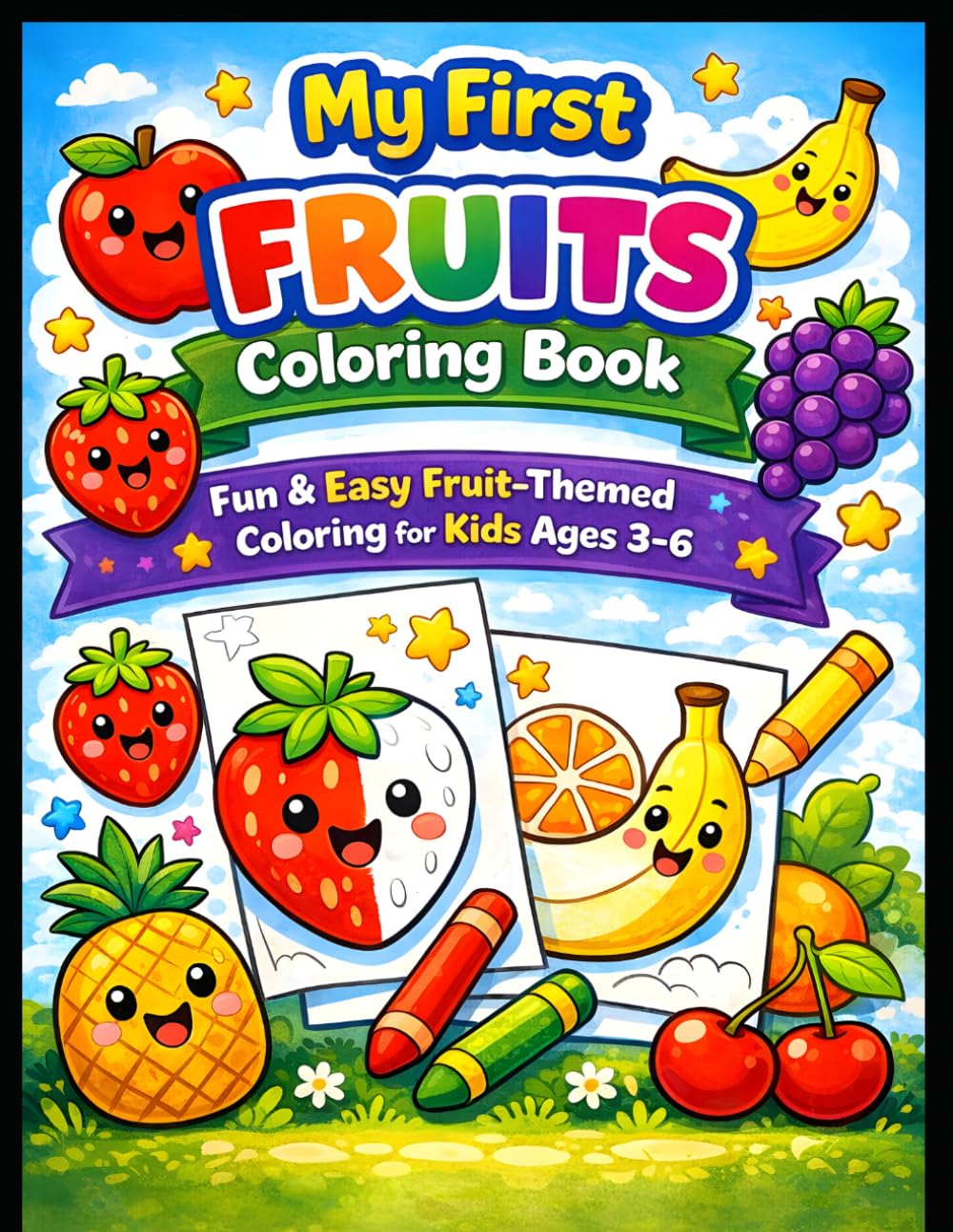 My First Fruit Coloring Book for Kids: Fun & Easy Fruit Illustrations for Toddlers and Preschoolers Ages 3–6