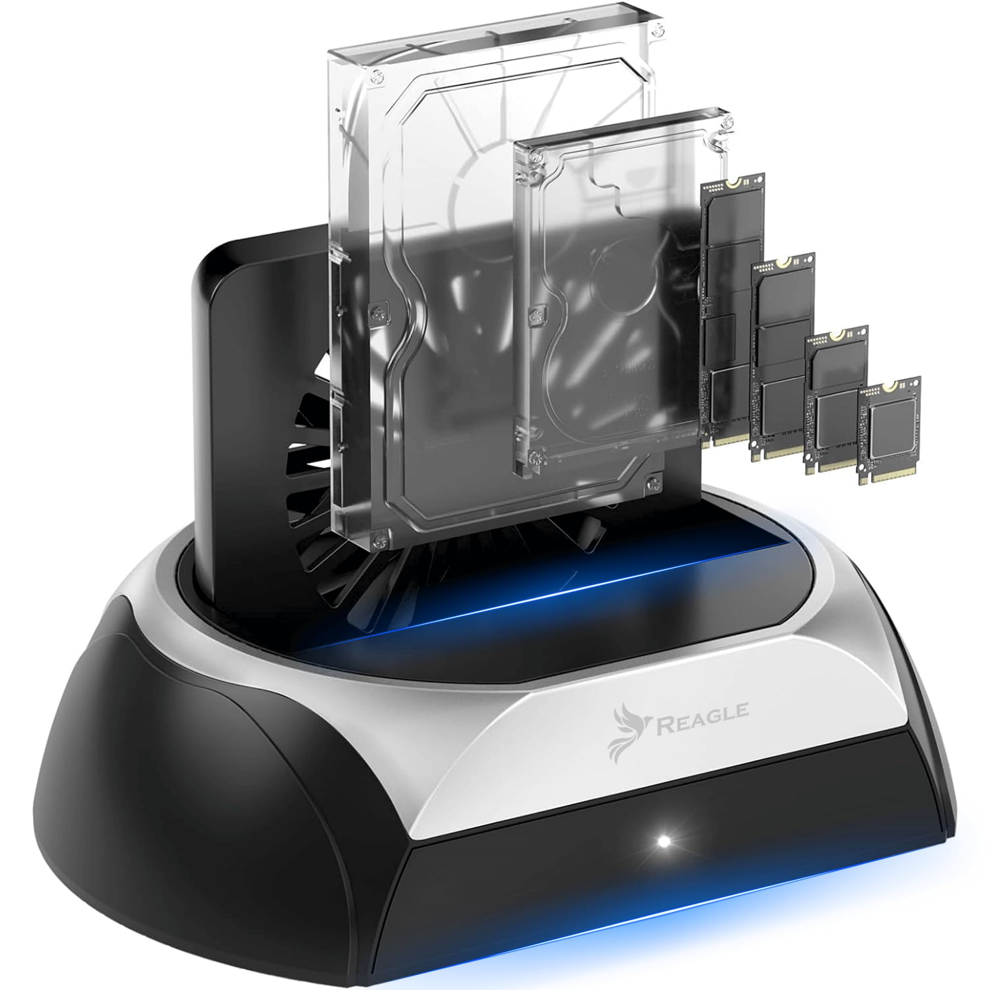 Reagle Docking Station Compatibil cu HDD şi SSD SATA 2,5" Wiosa 3,5" NVMe M.2 2230 2242 2260 2280 adapter obudowy USB 22 TB kompatybilny z Windows MacOS Linux