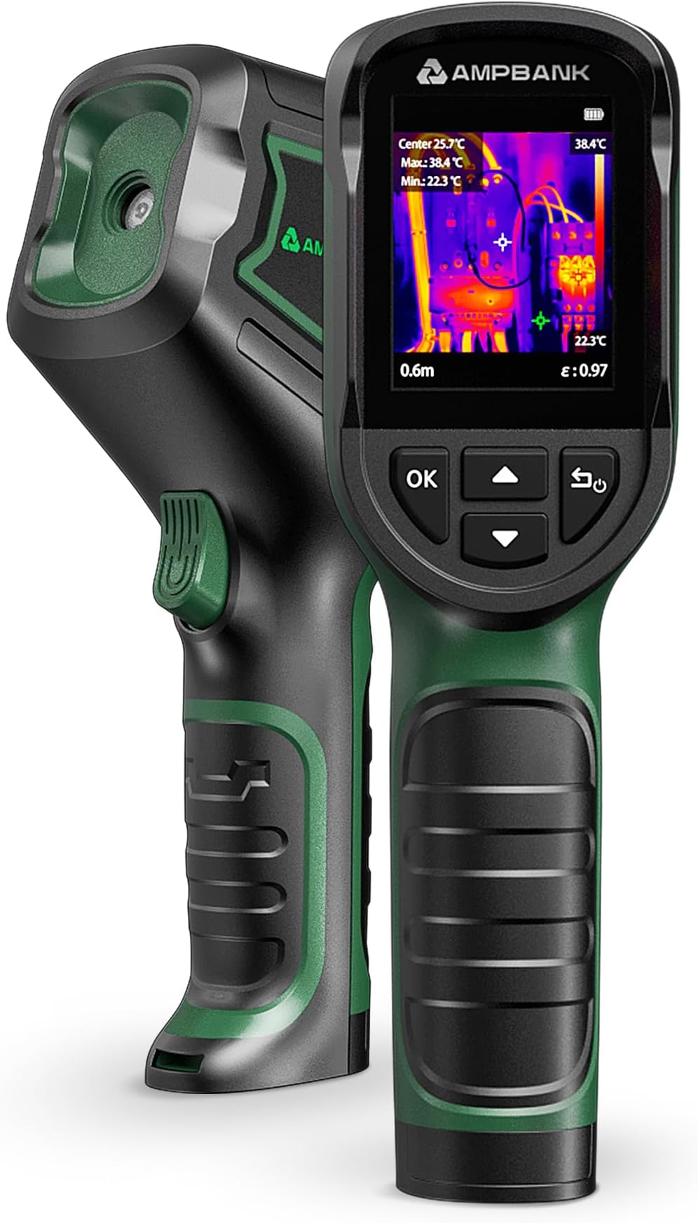 H128 Handheld Thermal Camera, 240 x 240 TISR Resolution, 24h Battery Life Thermal Imaging Camera, 25 Hz Infrared Camera with Temperature Alarm, -4℉~ 842℉ Temp Range, IP65 Protection Level