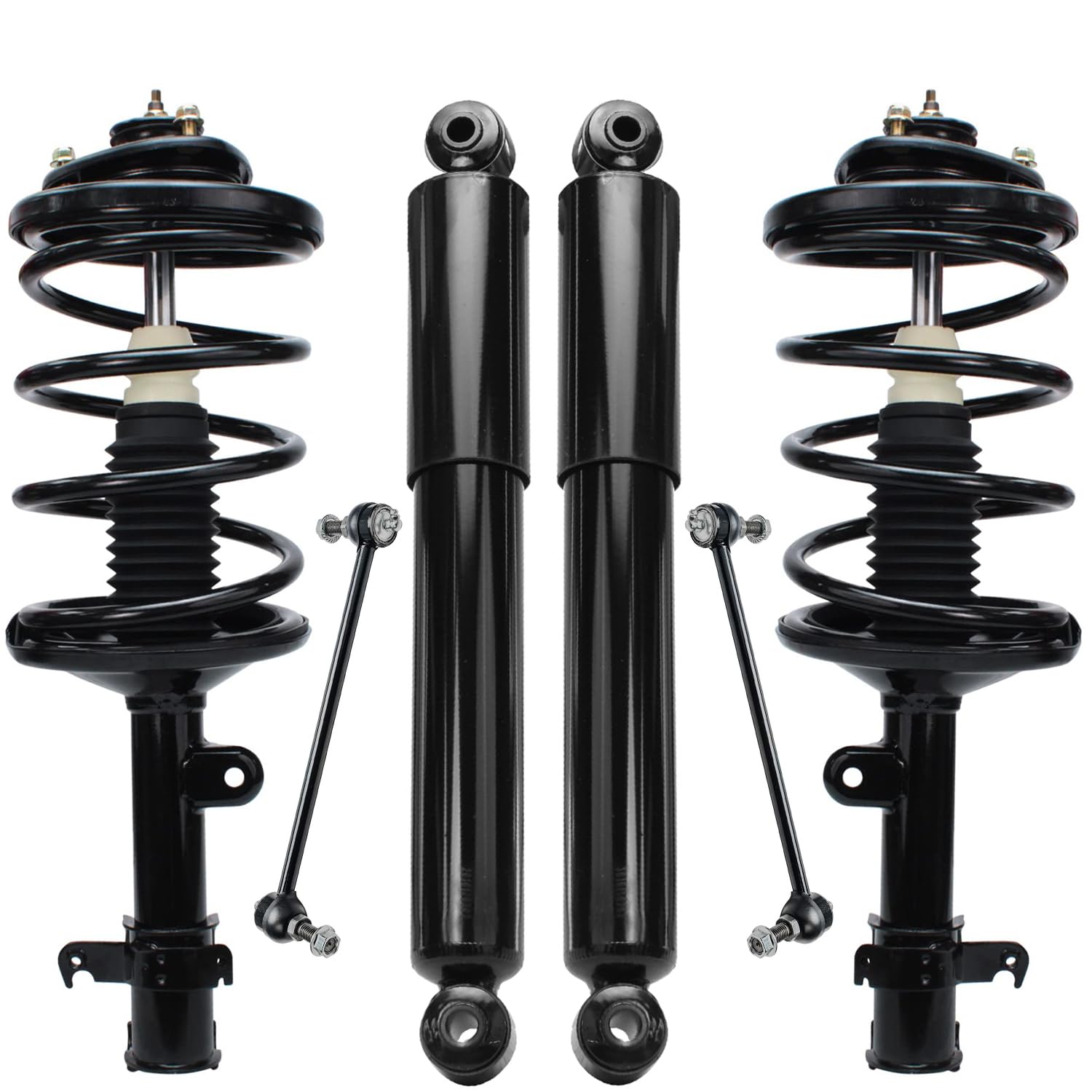 Detroit Axle - 6pc Front Struts Shocks Kit for 1999-2004 Honda Odyssey Ready Struts with Coil Spring Assembly Sway Bar Links + Rear Shock Absorbers