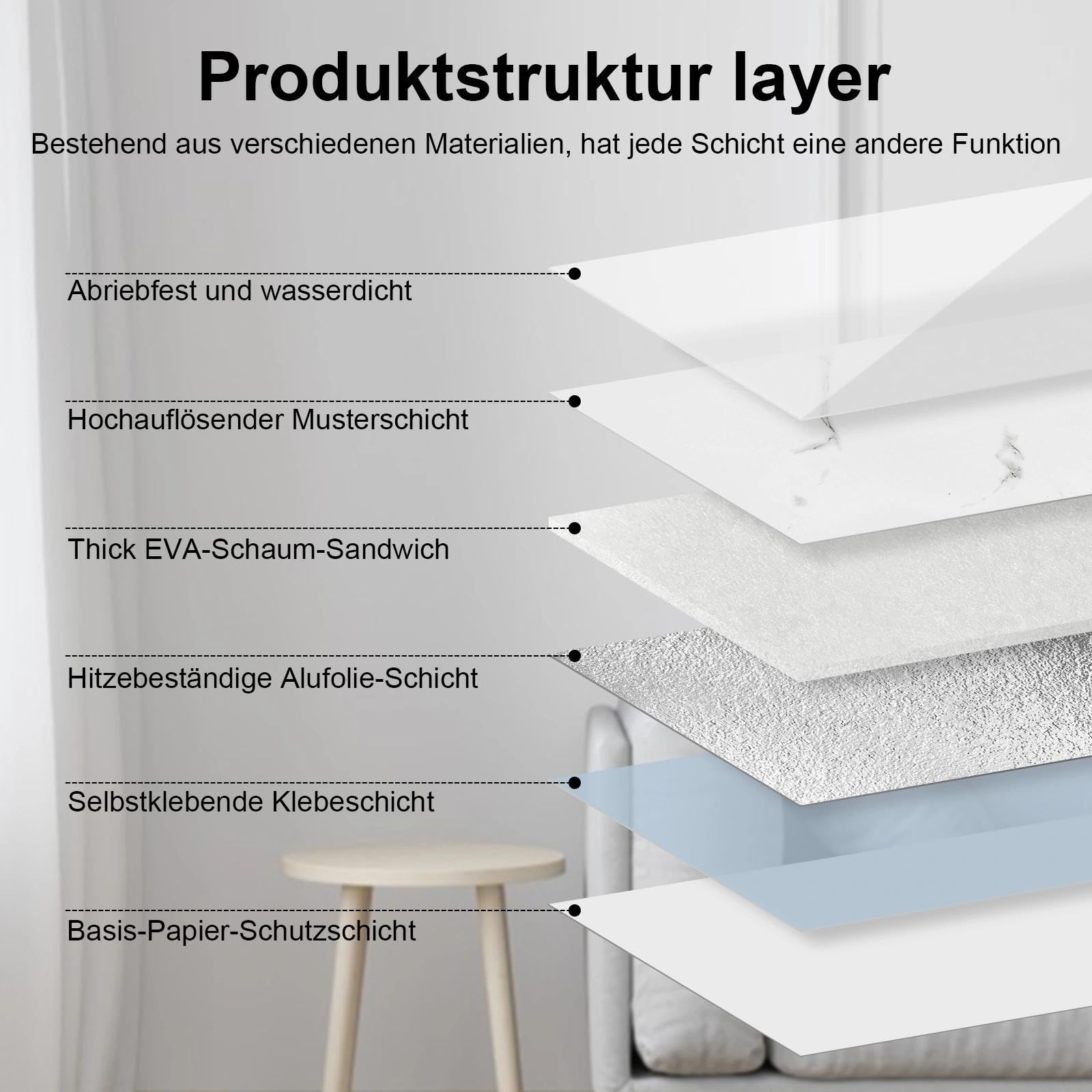20 azulejos de pared autoadhesivos, blancos, 60 cm x 30 cm, PVC, adhesivos para azulejos, mármol, para dormitorio, salón, cocina, lavandería, baño, resistente al agua, protección contra aceites, apto