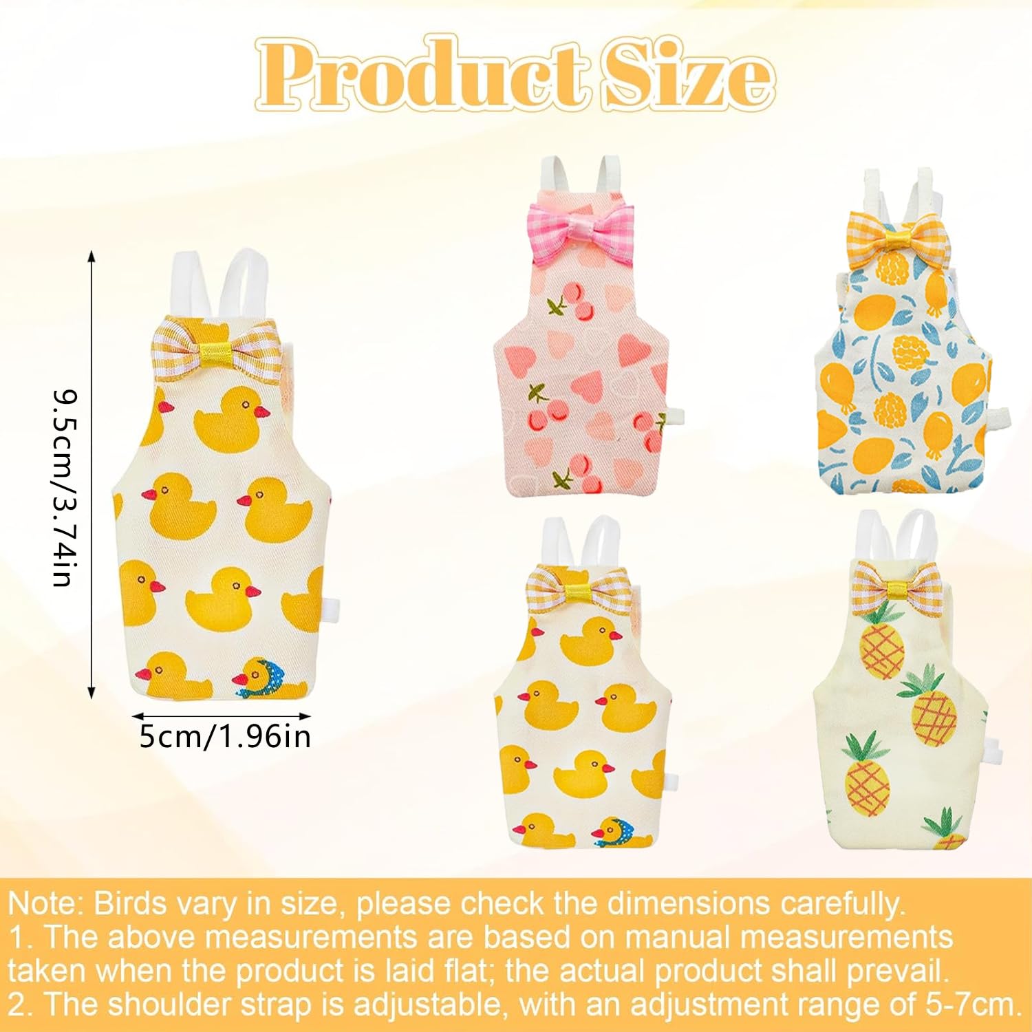 4 Pcs Reusable Parrot Diaper β Adjustable Washable Bird Flight Suit for Budgie, Conure & Parakeet (5 x 9.5 cm) | Cute Bird Diaper for Small Birds 1