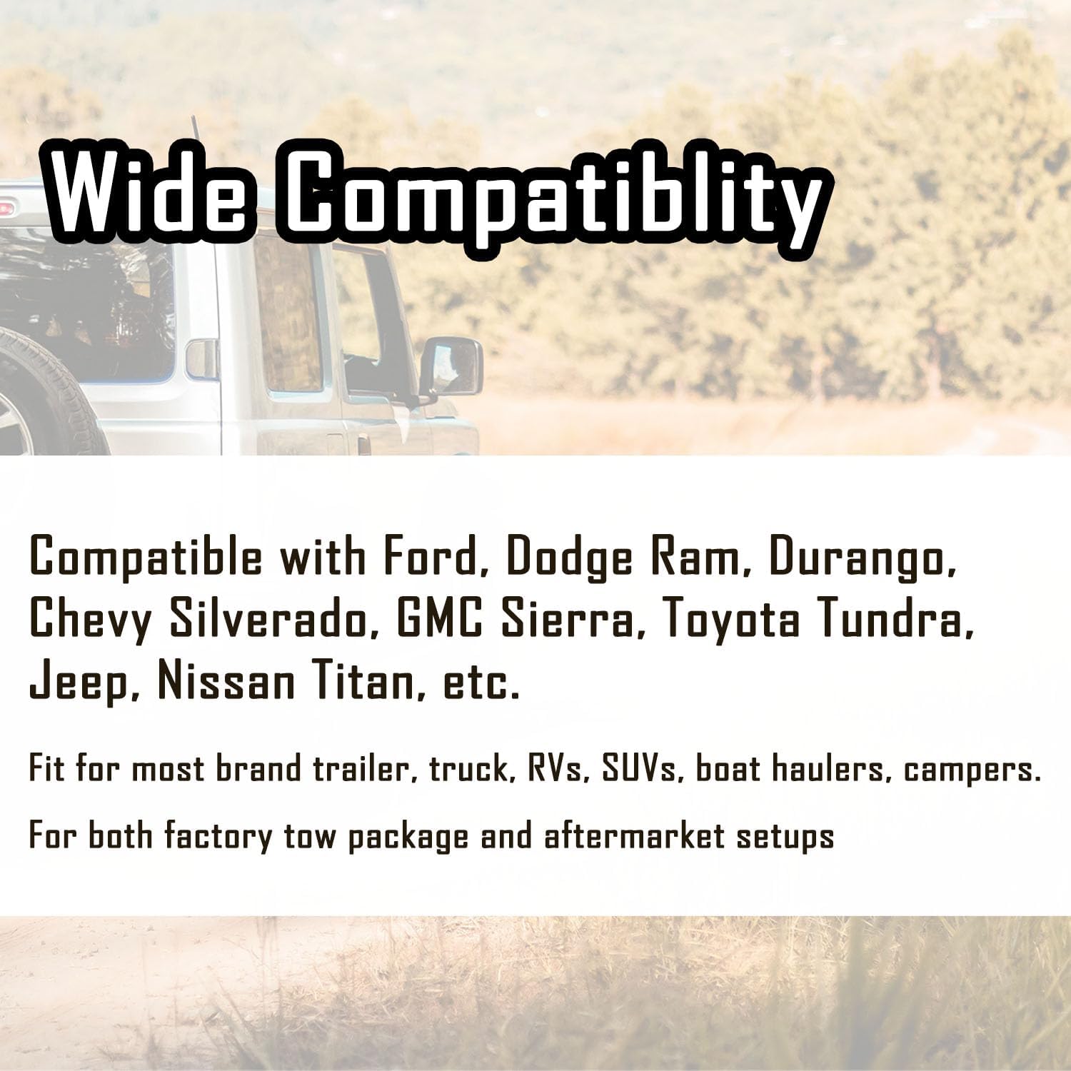 4/7 Pin Trailer Towing Connector, 7 Blade and 4 Flat Connector, 4 Way and 7 Way Adapter Plug Compatible with Dodge Ram, Ford, GMC, Chevy Silverado, Toyota
