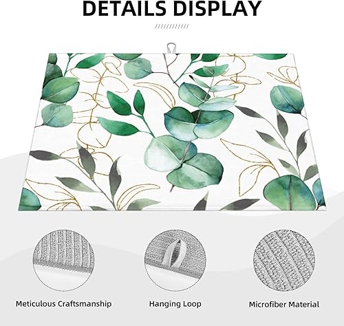 Vista 105 de Tapete de secado de platos de limón de 18 x 24 pulgadas para encimera de cocina, almohadilla absorbente de microfibra para escurrir platos, tapetes