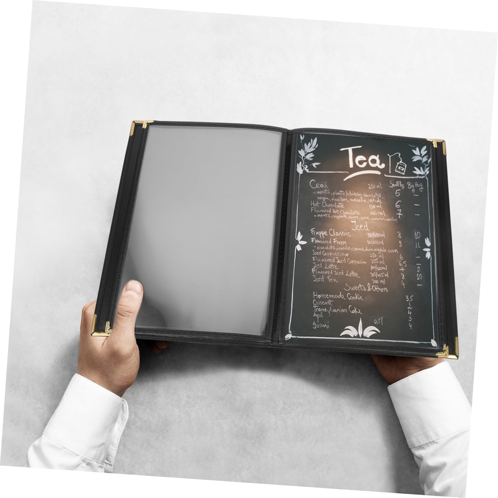 POPETPOP 2 Piezas Funda Transparente para Menú de Restaurante Protectora de PVC con Páginas Interiores Soporte Reutilizable y Fácil Limpieza para Bares y Cafeterías