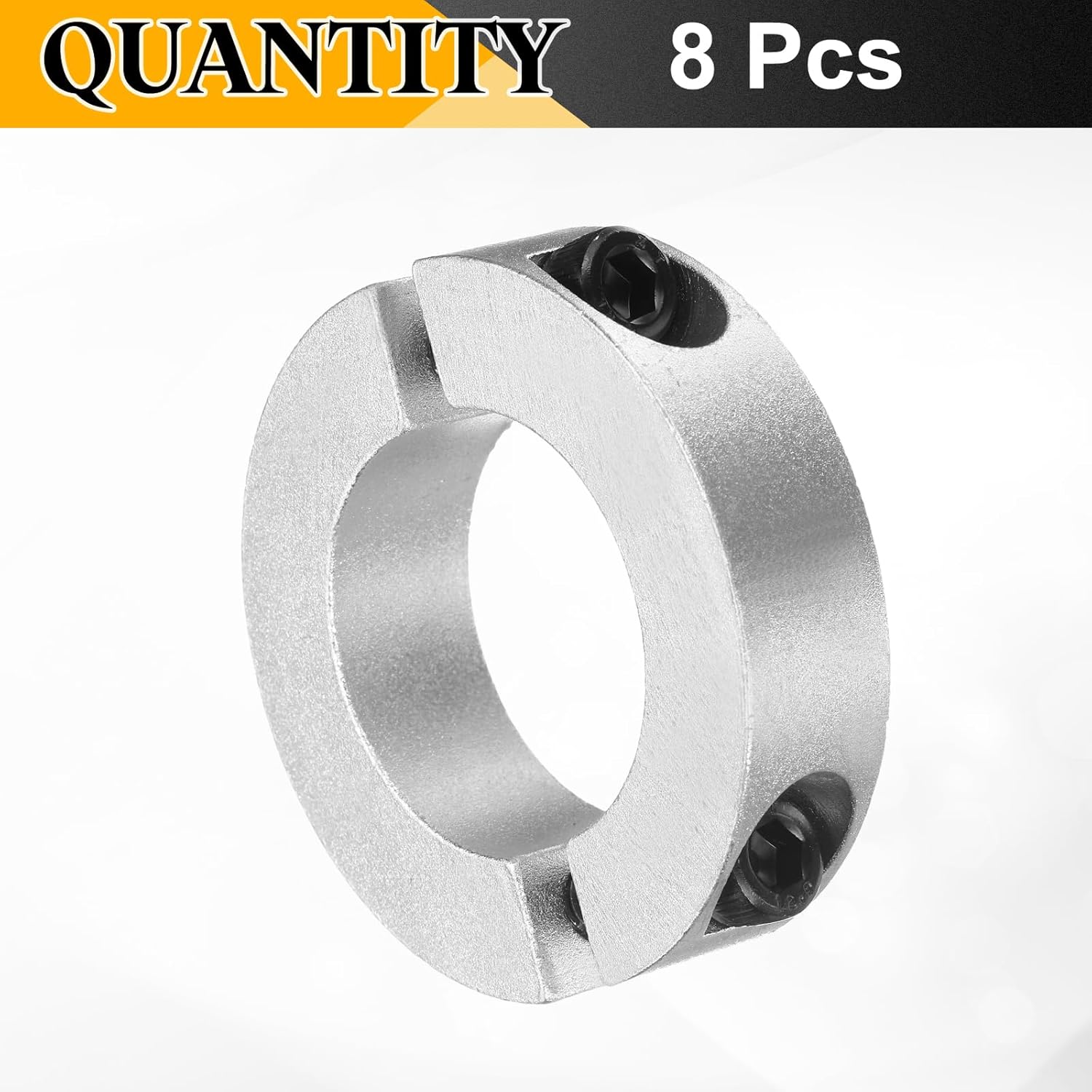 uxcell 8 Pcs Double Split Shaft Collar, 35mm Bore Two Piece Clamping Collar 60mm OD 15mm Thickness, Aluminum Alloy Set Screw Split Collar