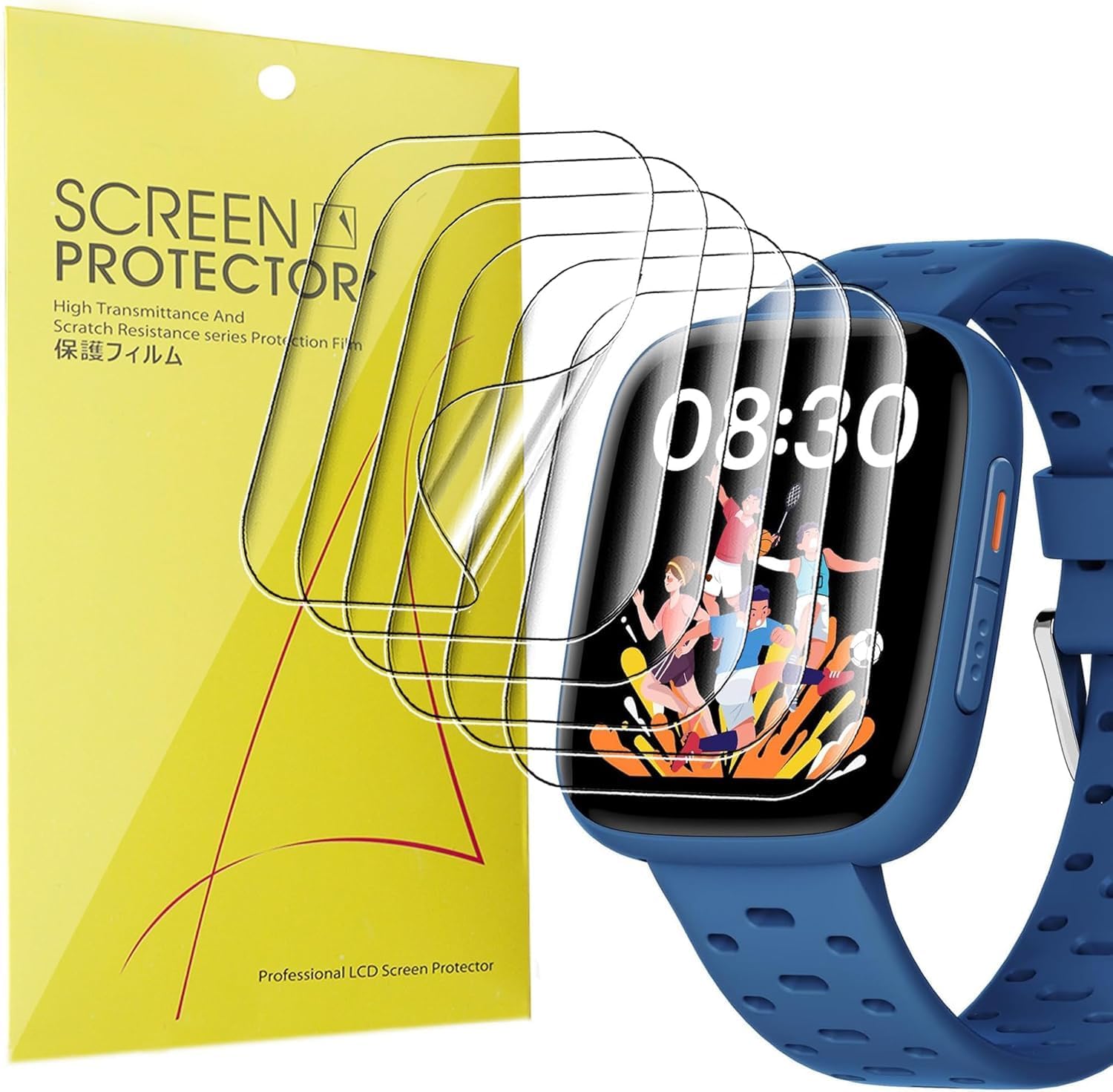 Compatible for BIGGERFIVE BW03 Smart Watch Screen Protector, [6 Pack] Full Coverage TPU Clear Film Compatible for BIGGERFIVE BW03 1.8" Watch (6 Pack)
