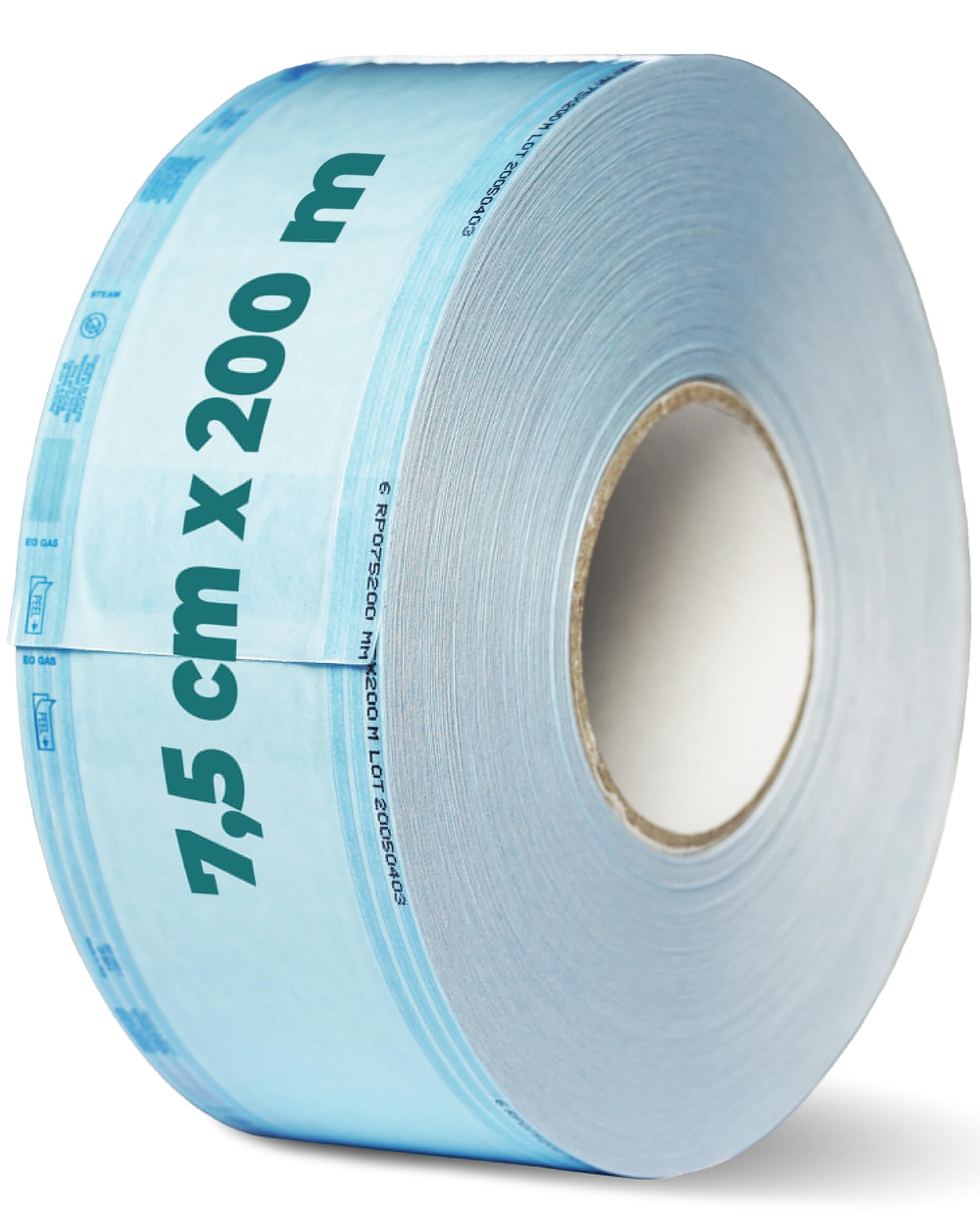 Sterilisationsrolle, Klarsichtrolle, Kosmetex Klarsichtschlauch für Autoklaven, Steri-Rolle für Sterilgut, 200 m, 7.5 cm