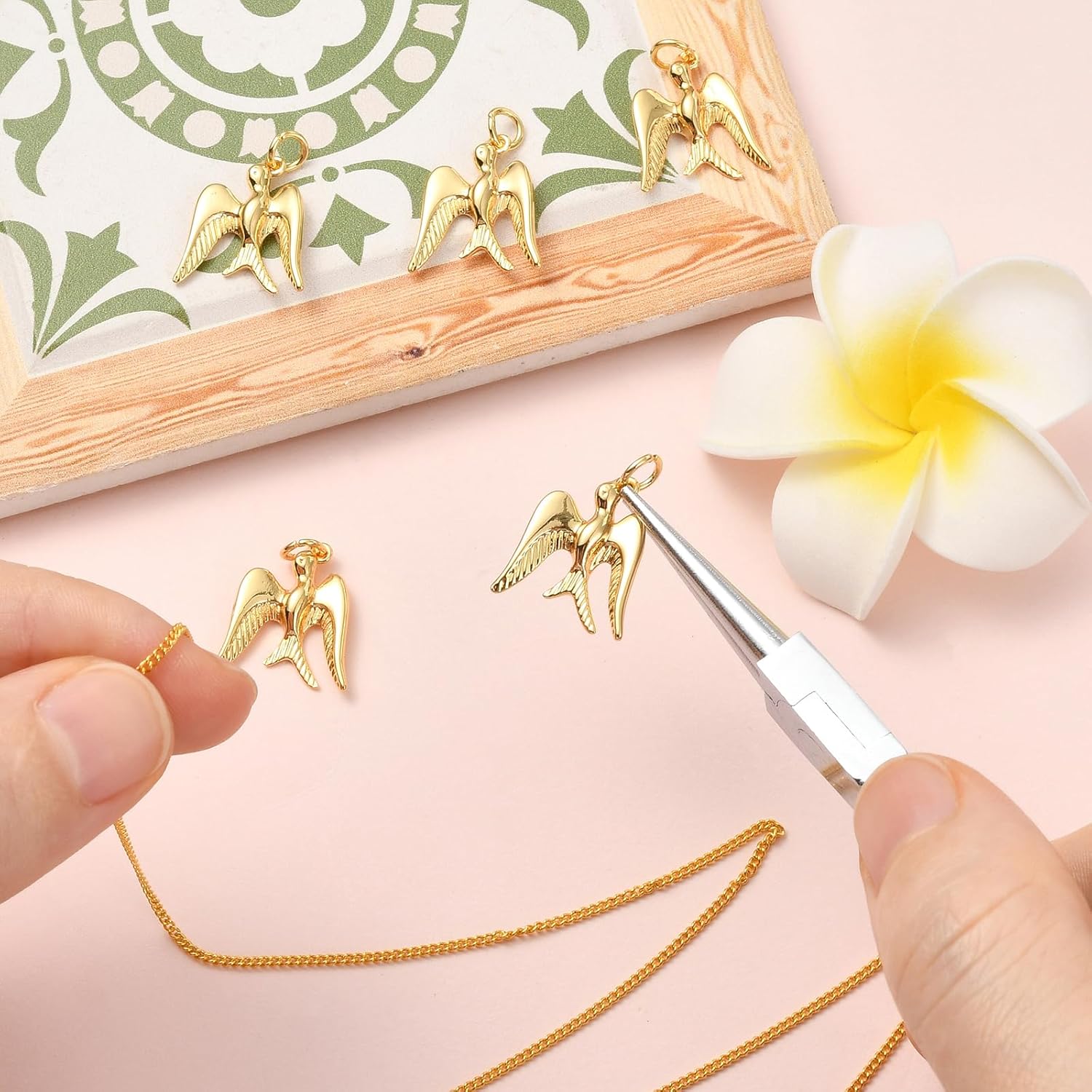 5Pcs Bird Charms for Jewelry Making 18K Gold Plated Charms Bulk Cute Animal Brass Pendants for Bracelet Necklace Earring Keychain DIY Supplies - Image 6