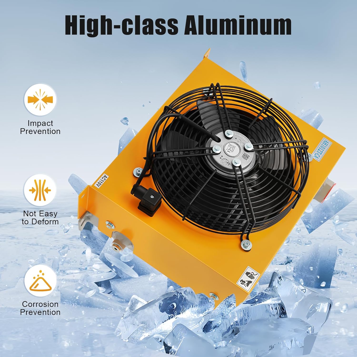 Hydraulic Oil Cooler, AH1012T-CA 110V AC Transmission Engine Cooler 60W 100L/Min Universal Engine for Engineering Machinery Transmission Precise Welding&Efficient Fan