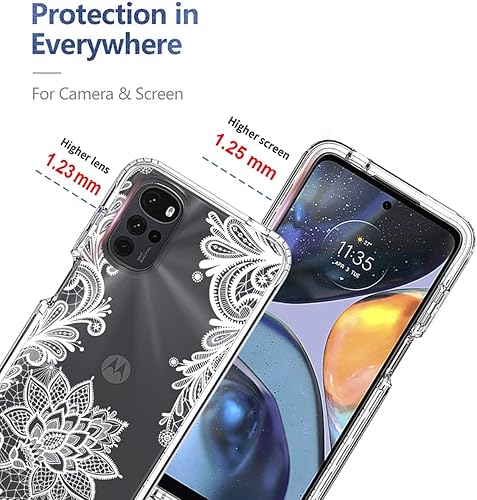 Miniatura 2 de Funda para Moto E32Moto E32SMoto G22 XT2231-2 con protector de pantalla de vidrio templado, bonito diseño de mandala transparente, funda protectora