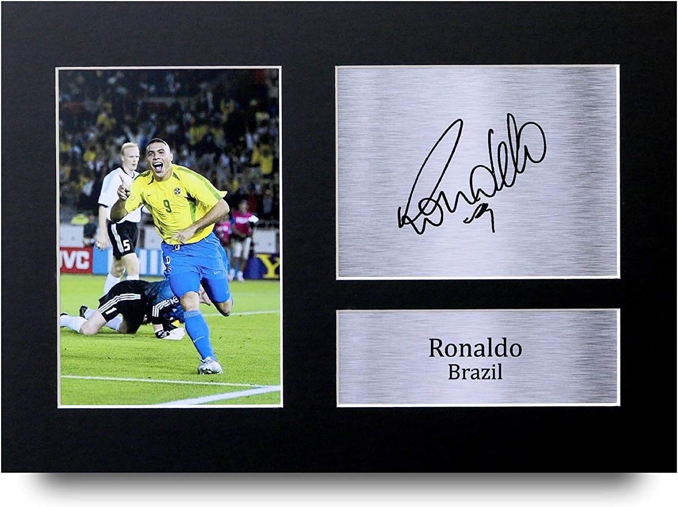HWC Trading Ronaldo Gift Signed A4 Printed Autograph Brazil Gifts Photo Display