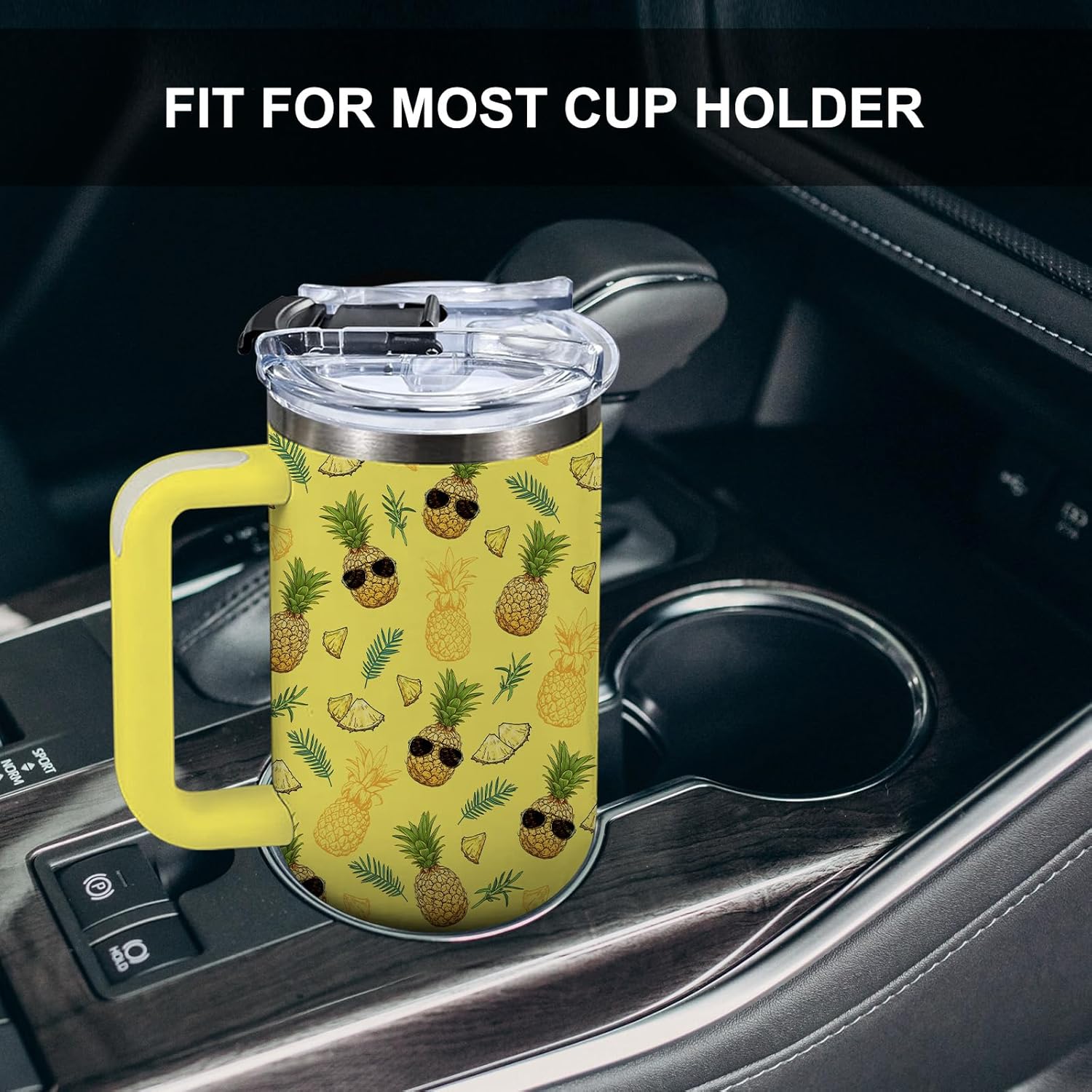 Pineapple Tumbler with Handle 40 oz, Pineapple Gifts For Women Girls, Birthday Christmas Funny Fruit Gifts for ananas Lover - Image 5