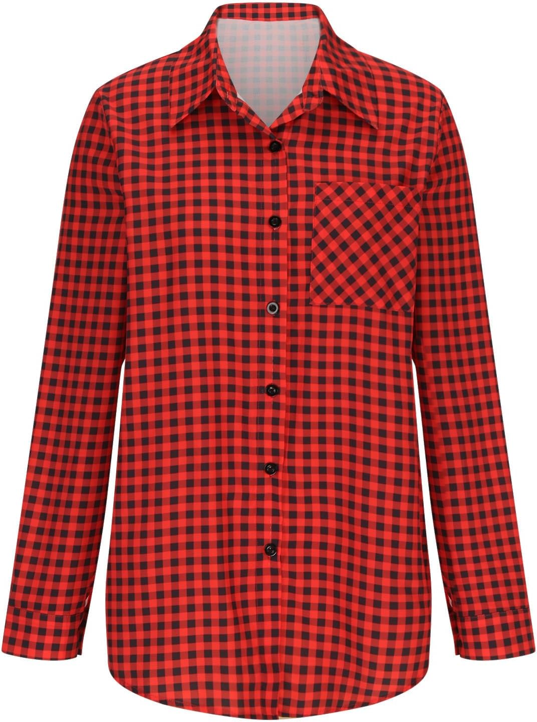 Womens Flannel Plaid Shirts Long Sleeve Button Down Blouse Business Casual Shacket 2024 Lightweight Fall Shirt