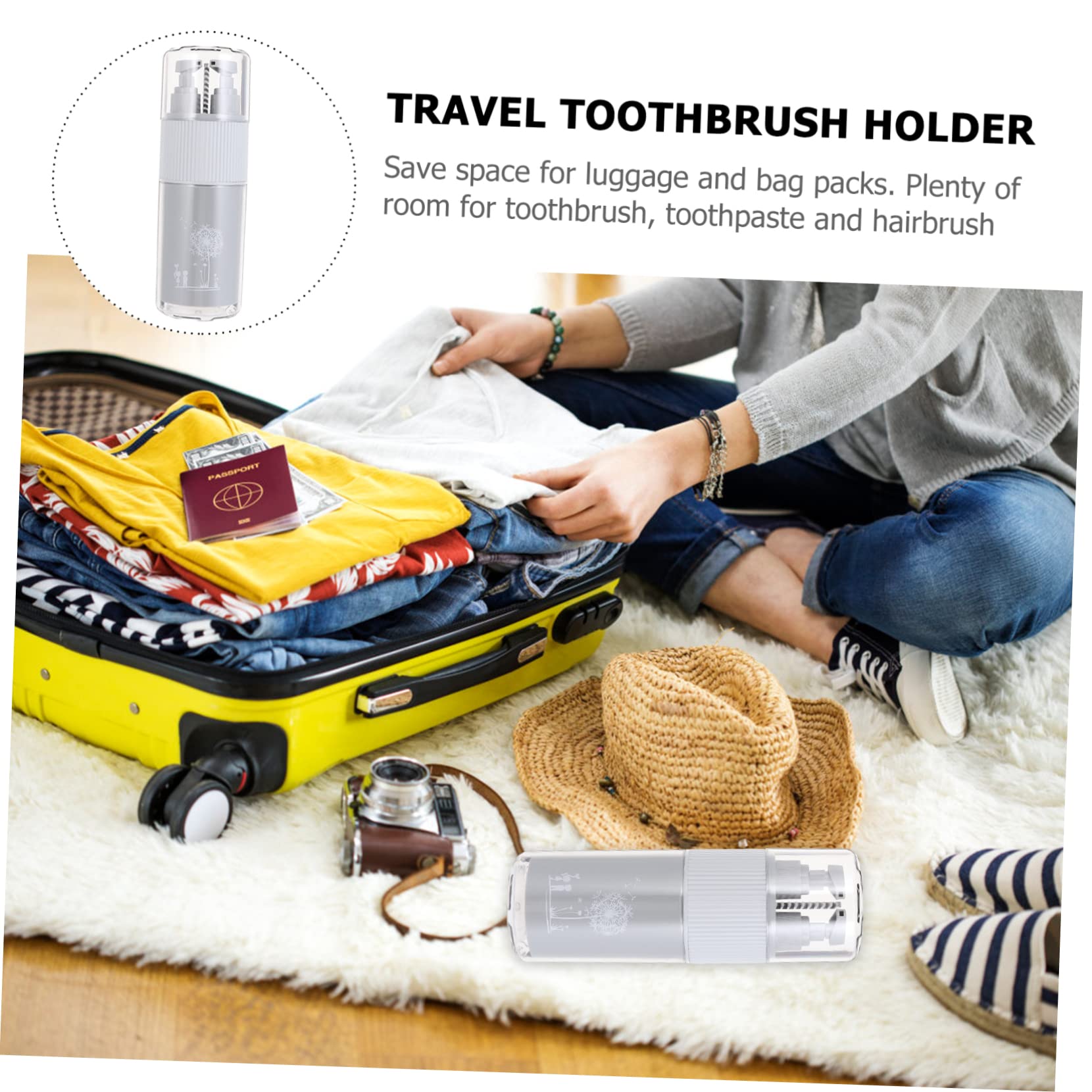 10piezas Organizador De Viaje para Cepillos De Dientes y Pasta con Botellas y Peines Juego Portátil De Accesorios De Personal para Camping y Turismo