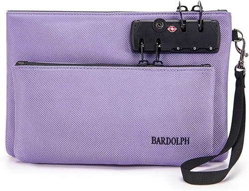 Miniatura 10 de Bolsa de dinero con cerradura, bolsa de accesorios de bloqueo de doble capa para hombres y mujeres, bolsa bancaria, pasaportes, suministros