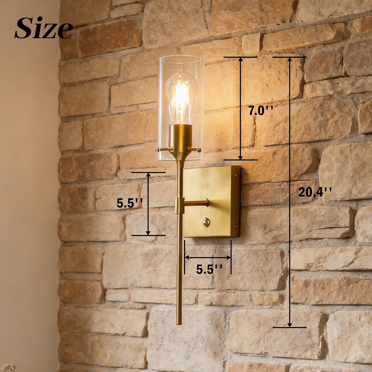 Battery Operated Wall Sconce with Remote Control, Dimmable Wall Mounted Light Set of Two Rechargeable, Brass Cordless Wall Lamp for Bedroom Bathroom Kitchen Vanity Mirror, Bulb Included