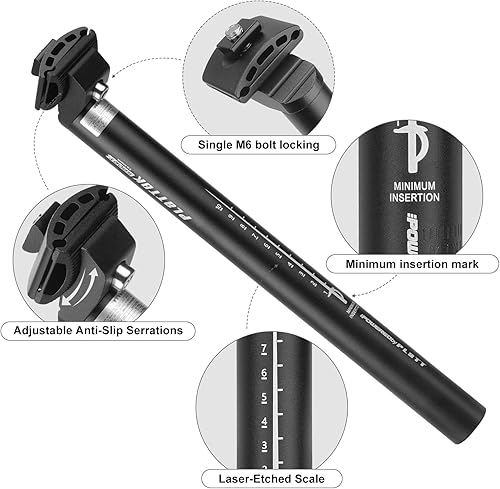 Miniatura 2 de PLATTBK Tija de asiento de bicicleta 25.427.228.630.931.6 13.780 in aleación de aluminio Road Bike MTB Seatpost