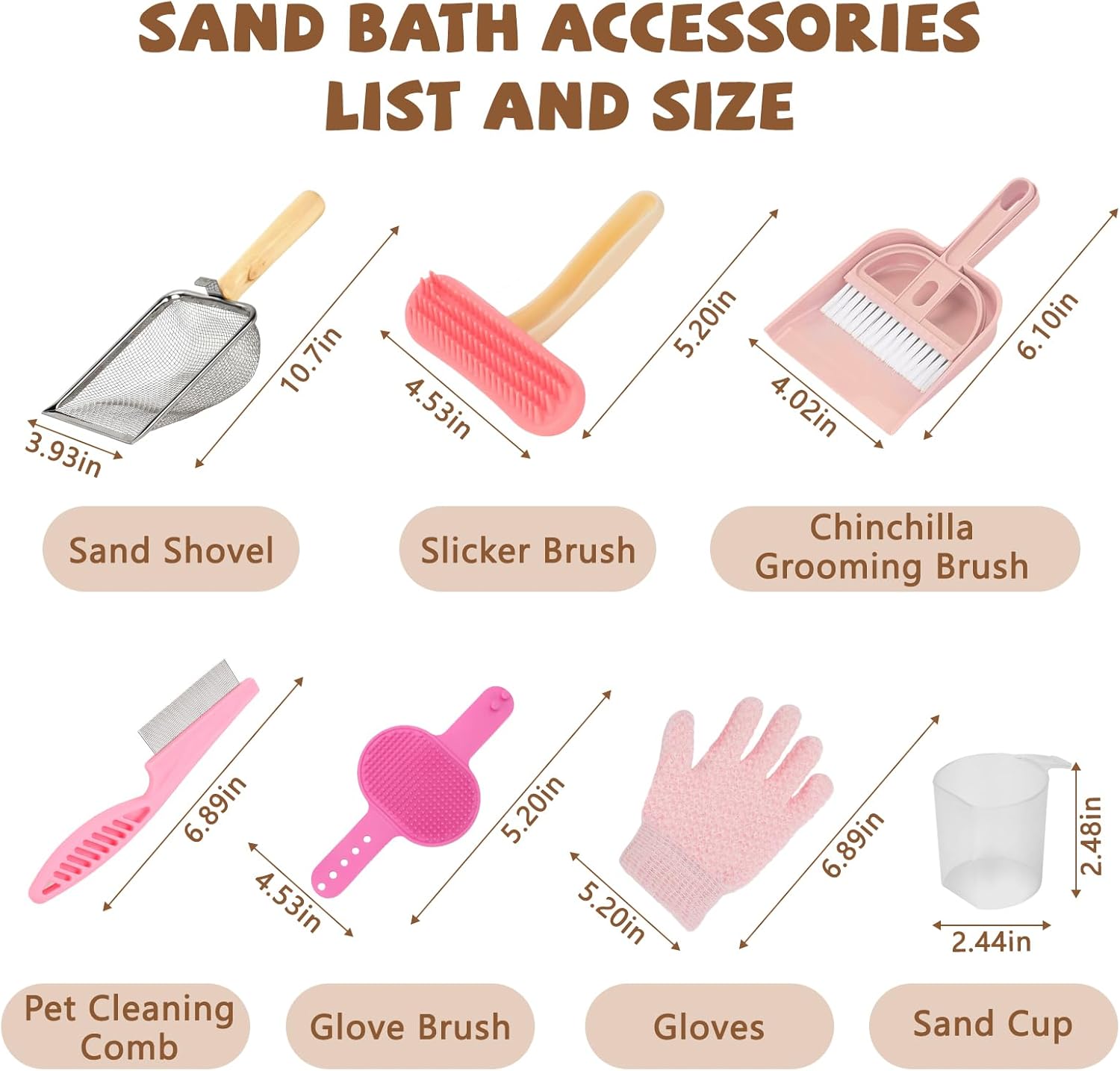 Extra Large Chinchilla Sand Bath Container Kit, Plastic Chinchilla Dust Bath House with Wash and Care Accessories, Dust Bathtub for Hamster Hedgehog Guinea Pig and Other Small Animals
