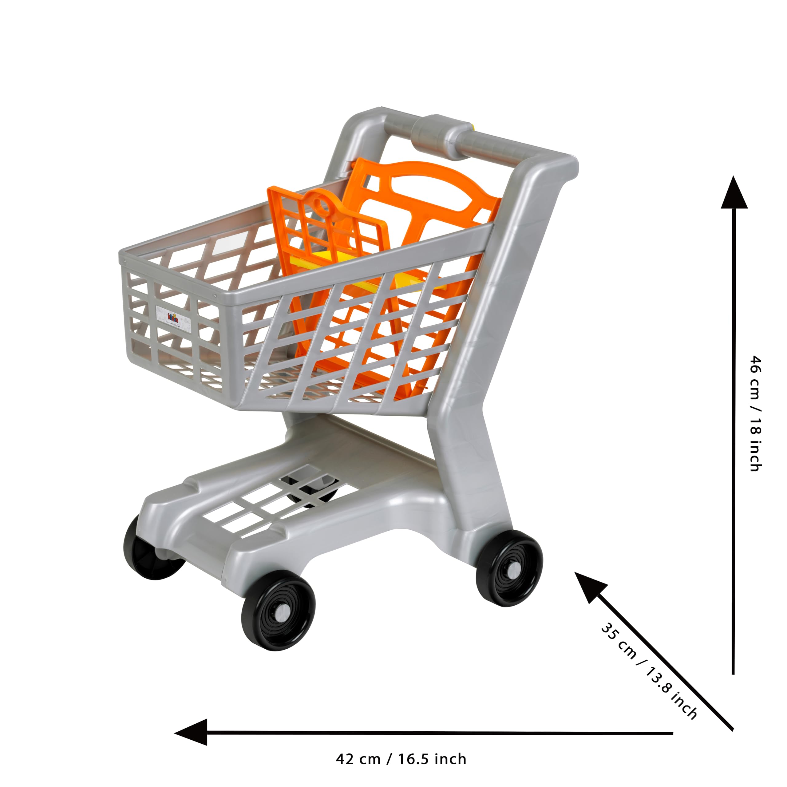Theo Klein 9690 Chariot de supermarché I avec siège Rabattable pour poupée I Plastique de qualité supérieure I Jouet pour Enfants à partir de 2 Ans