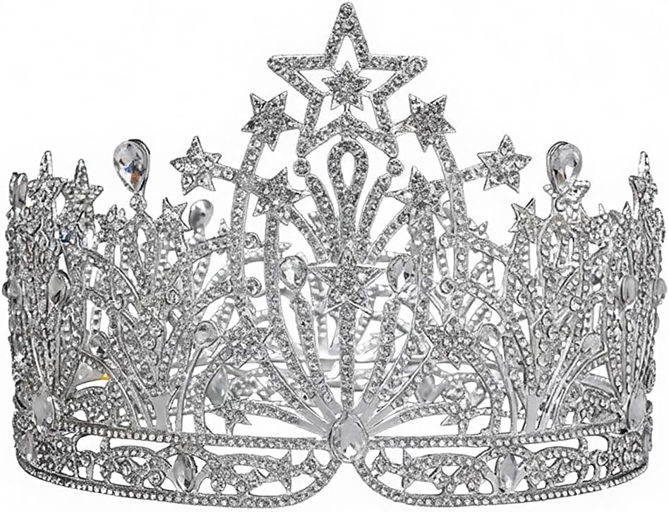 Crystal Tiaras and Crowns for Women, Rhinestone Princess Queen Diadem Crown Tall Large Pageant Crowns, Wedding Tiara Hair Accessories Headpieces Head Jewelry for Bride
