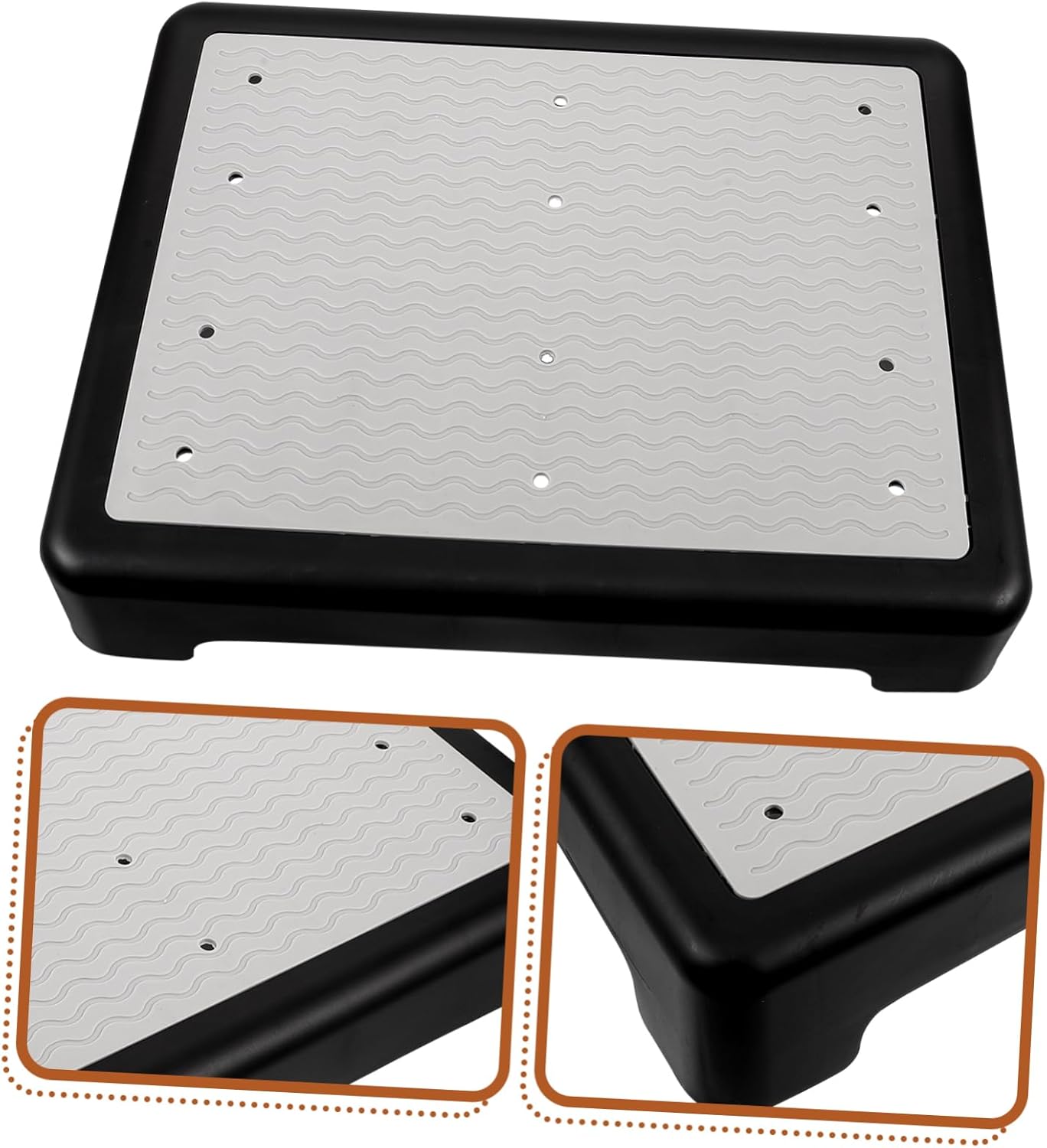 Mobility Step Stool Non-Skid Platform Black Step Stool for Adults for Elderly Office Footrest