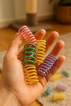 Busstier Karışık Boyutlu Spiral Yay Kedi Oyuncakları 10 Parça Renkli İnce Kalın Uzun Kısa Yaylar Yavru ve Yetişkin Kediler İçin Eğlenceli İnteraktif Oyuncak Seti