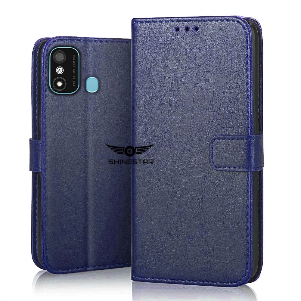 SHINESTAR Itel A27 Flip Back Cover | PU Leather Flip Cover Wallet Case with TPU Silicone Case Back Cover for Itel A27 - Ultimate Blue (B0BSH4MV2L) Amazon Price History, Amazon Price Tracker