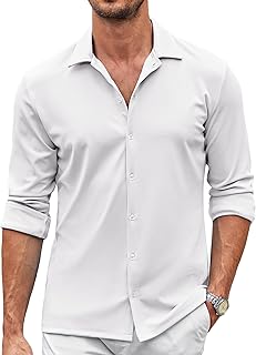 Men's Casual Button Down Shirt Wrinkle Free Shirts Long Sleeve Dress Shirt