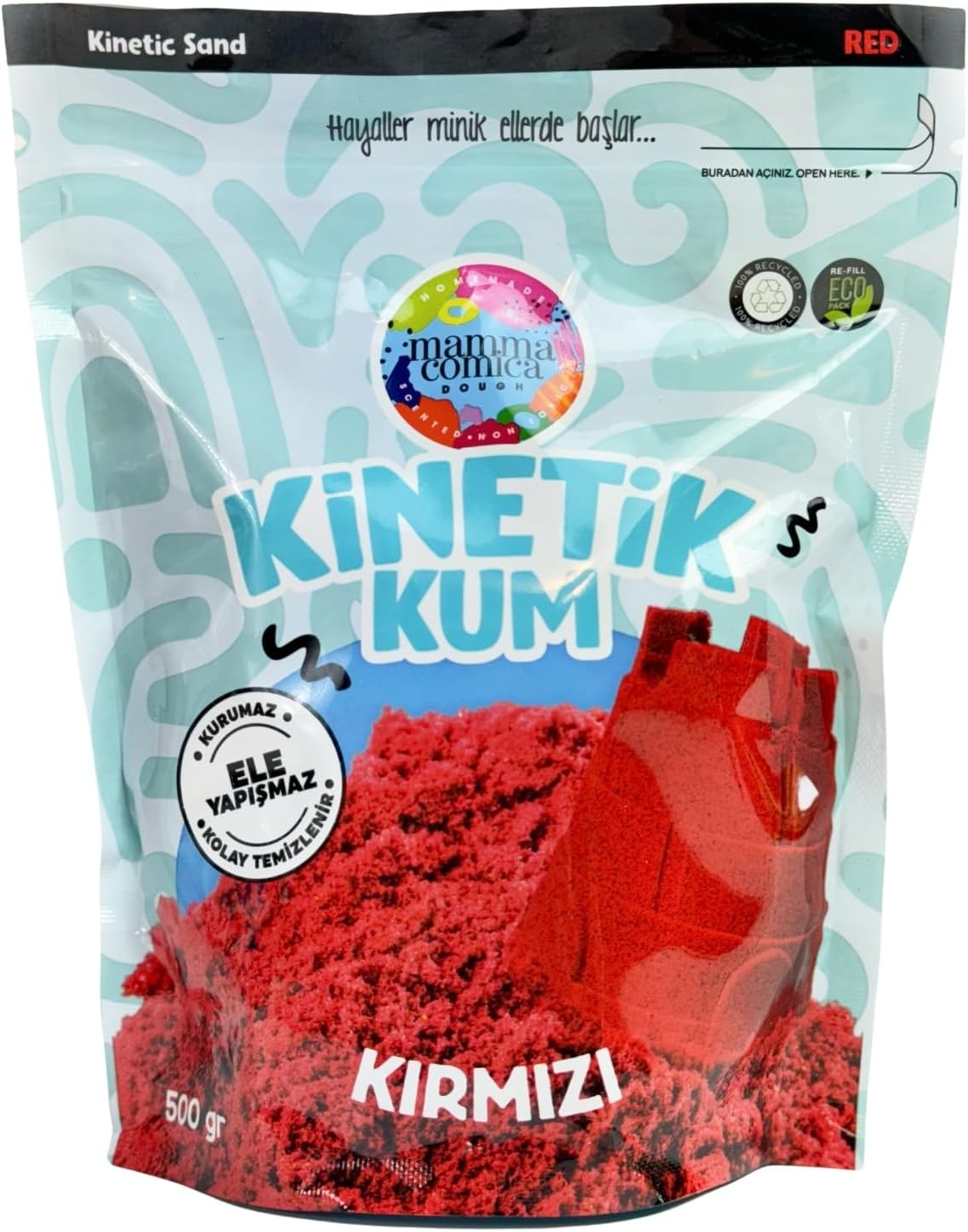 Kırmızı Kinetik Kum - 500 gr