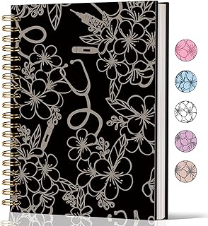 Lacama Nurse Gifts, Black Nursing Notebook for Women, Gifts for Nurses, Christmas Gift, Nursing School Essentials, Notebook for School Office Supplies 5.5x8.3In