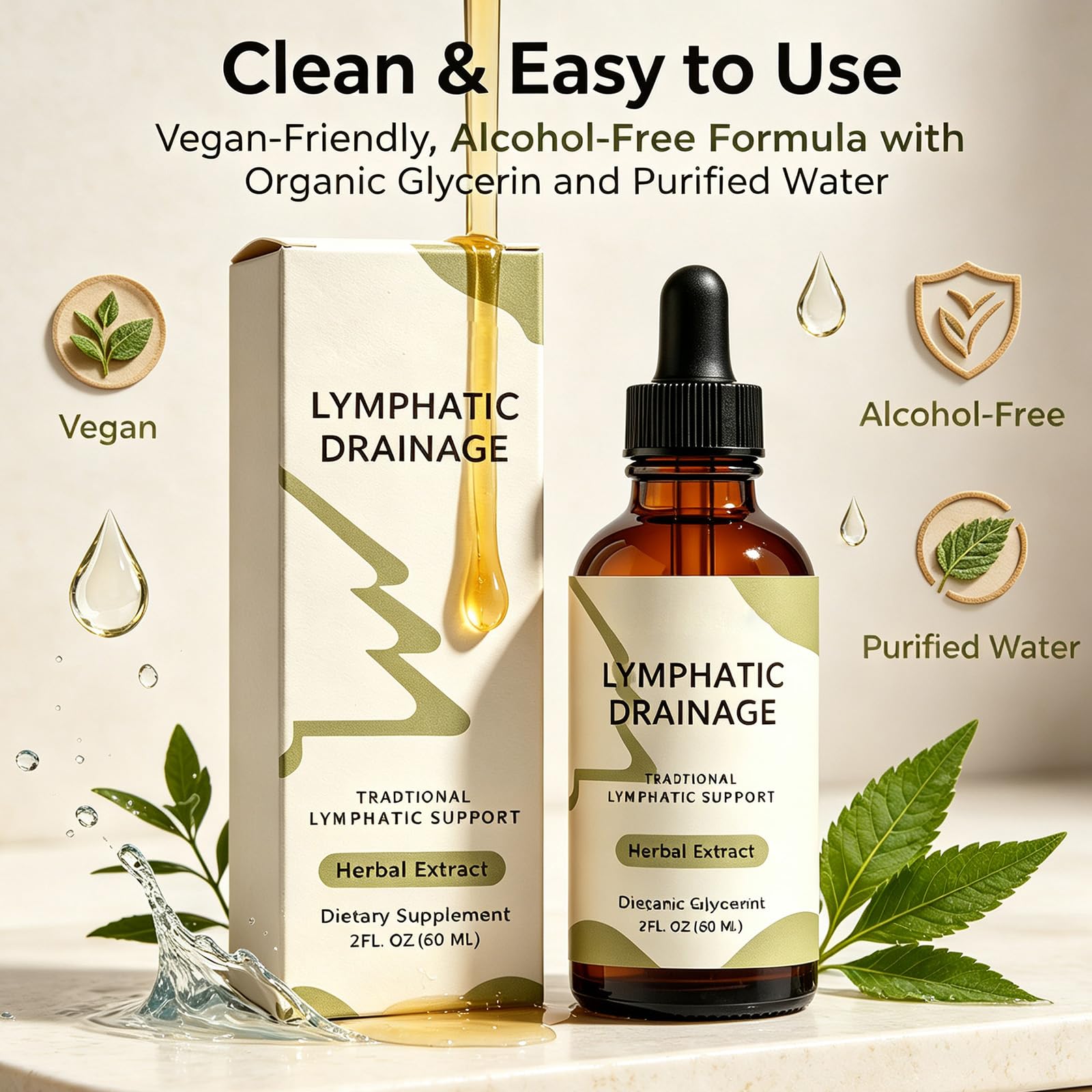 Nuflos Lymphatic Drainage Drops, Herbal Blend Supplements, 60ml — Amazon image 2