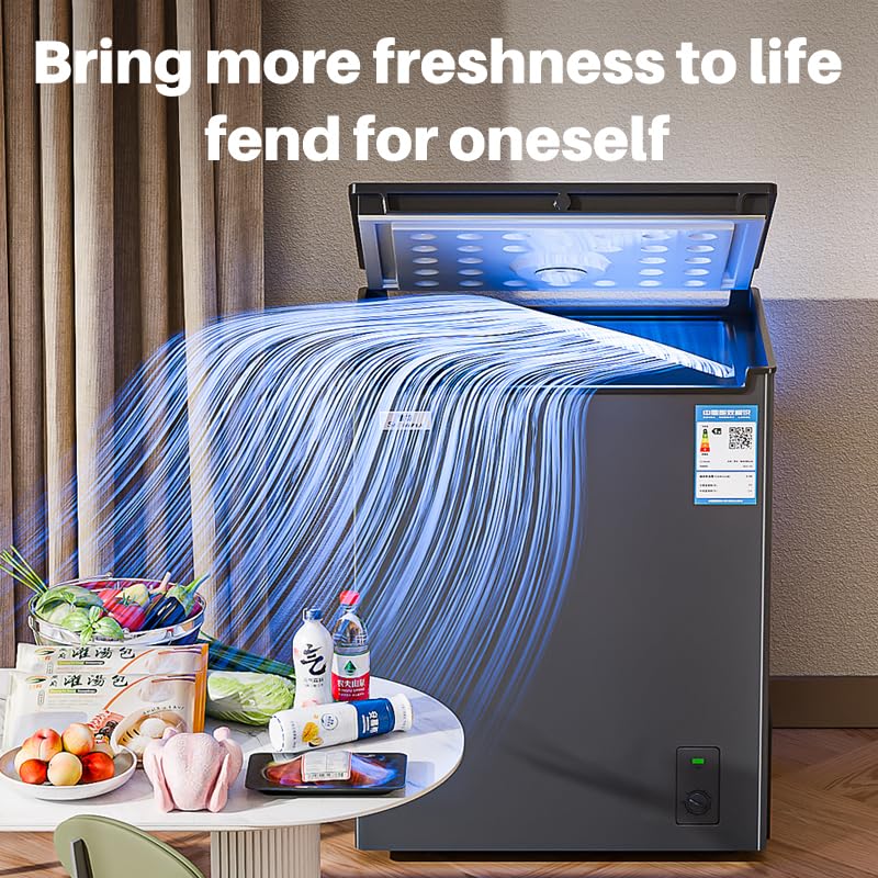 5.3 cuft Chest Freezer - Compact, Energy-Efficient & Quiet Mini Deep Freezer with Removable Baskets for Apartments, RVs, and Garages