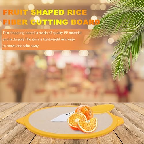 Miniatura 2 de Cabilock Tabla de cortar de plástico para cortar frutas y cortar servir con forma de limón lindo corte para cocina casera tabla de cortar limón