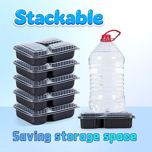 Miniatura 123 de YANGRUI Recipientes de plástico de 6 pulgadas, 17 onzas, paquete de 55 unidades – tapa reutilizable Crystal View anti niebla sin BPA PP Clamshell