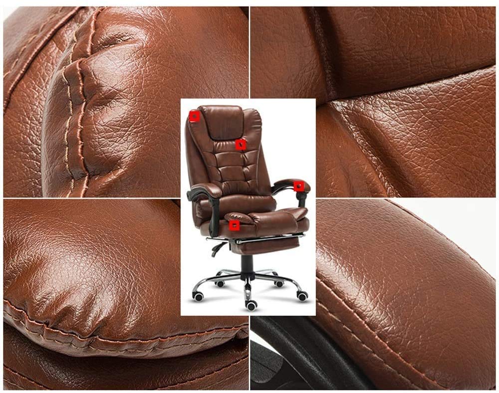 Sedia da Ufficio, Sedia da Ufficio, Sedia da Computer, Sedia da Computer con Schienale Alto in Pelle PU con poggiapiedi, Sedia reclinabile, Cuscino Spesso, s(