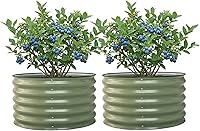 Vista 1 de Cama elevada de jardín de 17" de alto para hierbas como albahaca, lavanda y salvia, maceta redonda de 30" de ancho para frutas y tomate, contenedor