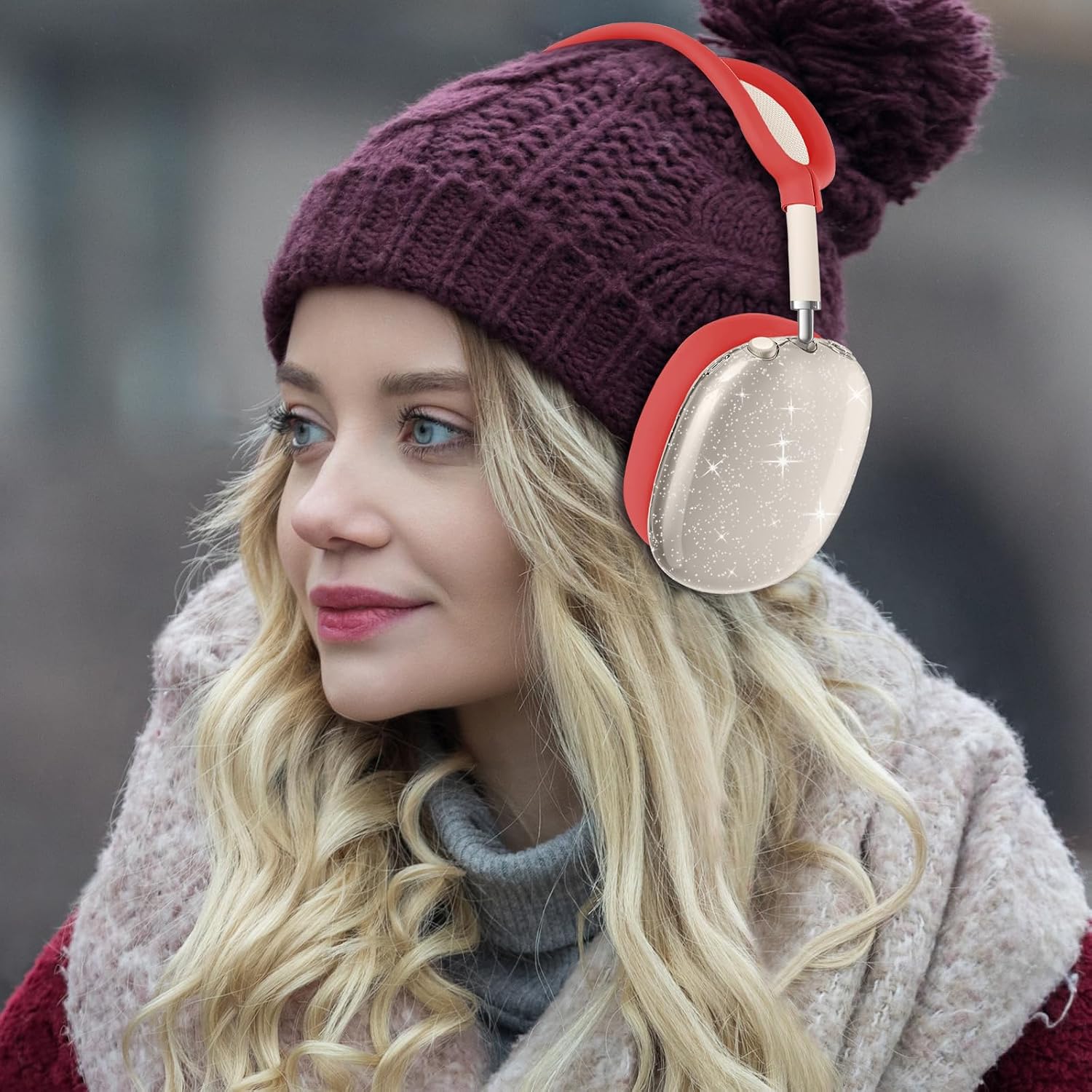 Sparkling Colorful Case Cover for AirPods Max (2024/2020)| Soft TPU Earmuffs| Ear pad Covers|Multi-Color Shimmer Design | Scratch & Drop Protection.