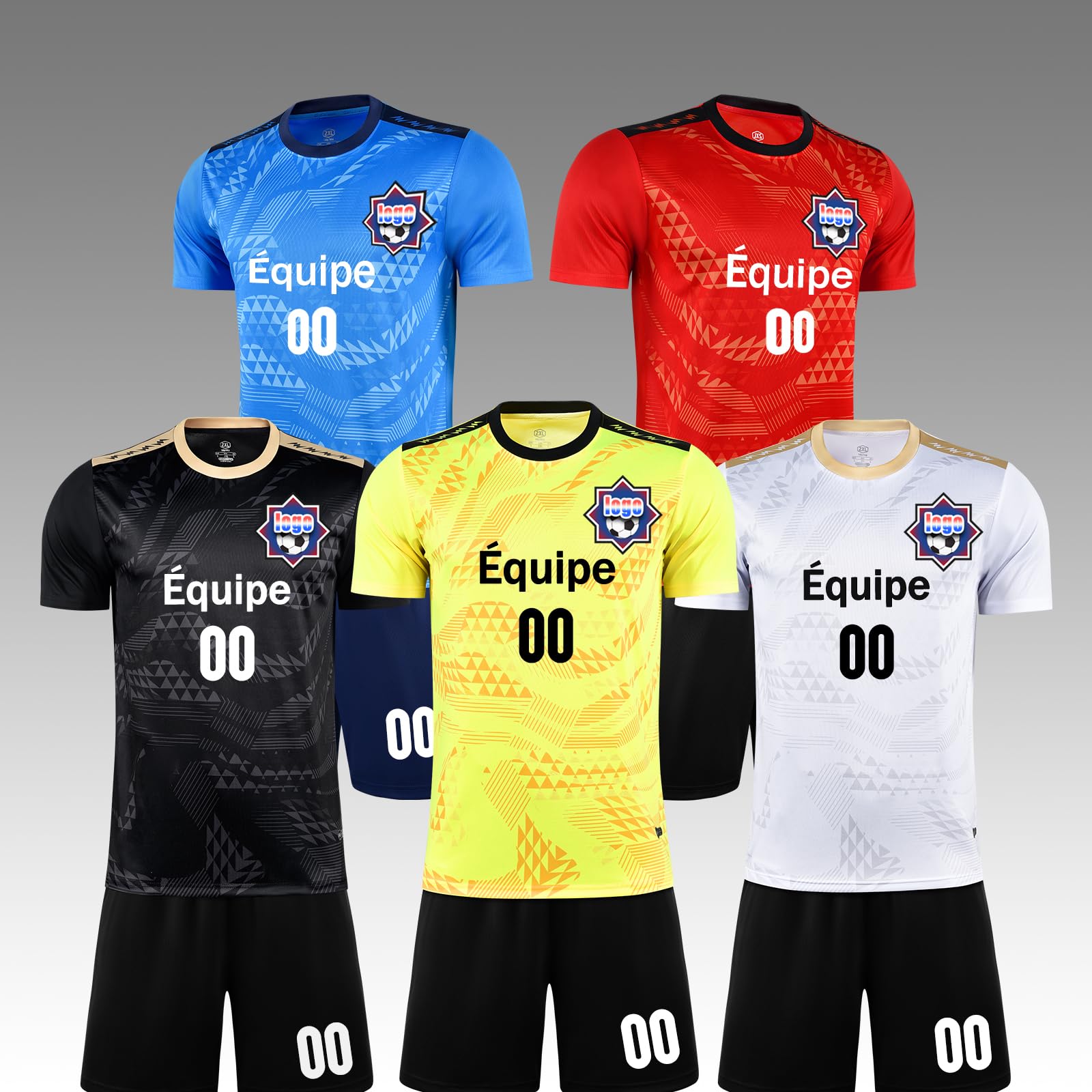 Maillot de Foot Enfant Personnalisé avec Nom Nombre Ensemble Foot Enfant Maillot Football Homme Kit Entrainement Foot Cadeau Personnalisé aux de Football