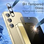 JETech Privacy Screen Protector for Samsung Galaxy S24 5G 6.2-Inch with Camera Lens Protector, Anti-Spy Tempered Glass Film, Fingerprint ID Compatible, 2-Pack Each