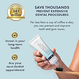 LIVFRESH Toothpaste Gel, Clinically Proven to Remove Plaque 250% Better, Improves Gum Health 190% Better, Prevents & Reduces Tartar, Freshens Breath, SLS Free Dental Gel, Peppermint, 2 Pack