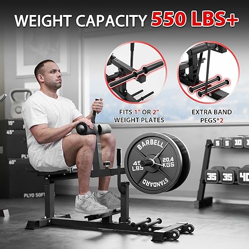 Miniatura 5 de GMWD Máquina de elevación de pantorrillas ajustables con clavijas de banda para entrenamiento de piernas y ejercicio - Equipo de gimnasio en casa