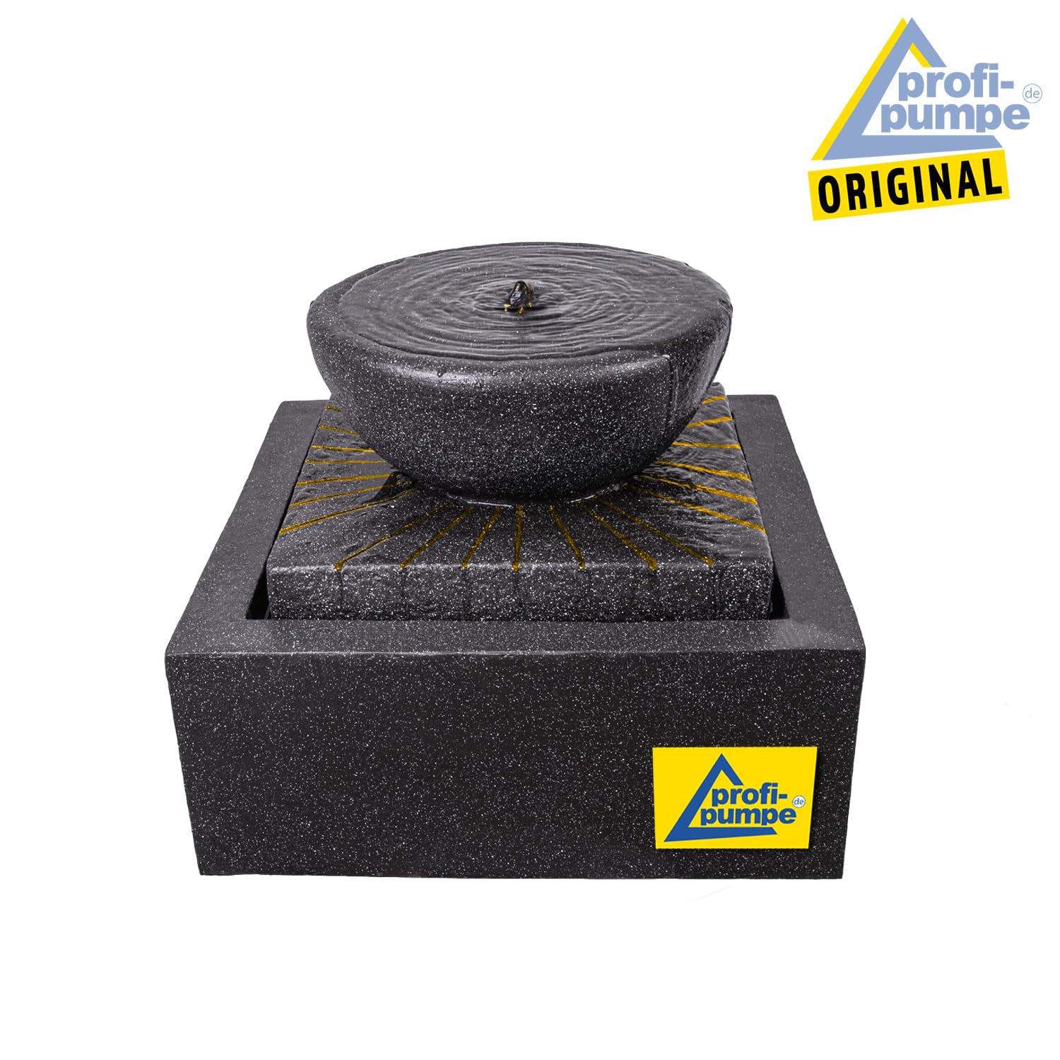 Gartenbrunnen Brunnen Zierbrunnen Zimmerbrunnen Springbrunnen Brunnen mit LED-Licht 230V Wasserfall Wasserspiel für Garten, Gartenteich, Terrasse, Balkon Sehr Dekorativ (Sonnen-Schale)