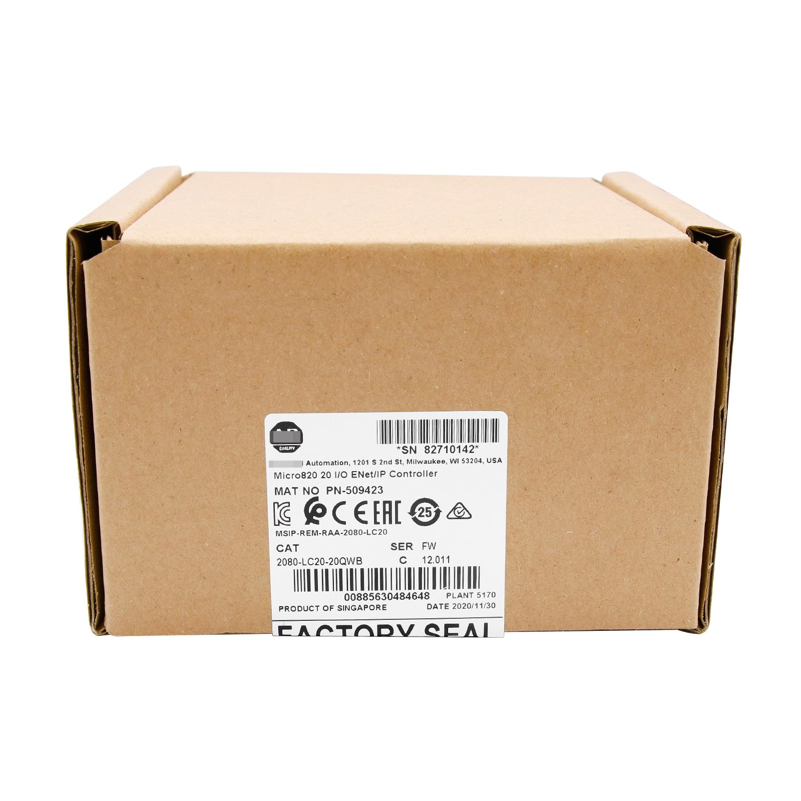 2080-LC20-20QWB Micro820 20 I/O ENet/IP Controller with Warranty New