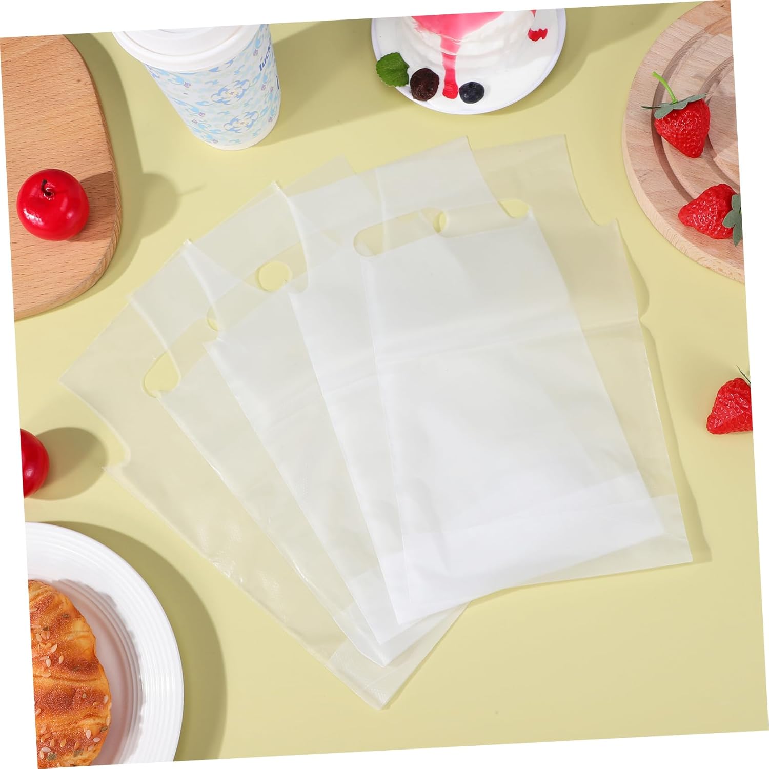 MAGICLULU 500Pcs Handle Beverage Bags Portable Drink Carrier for Takeout Transparent Packing Bags for Coffee Beverages Sturdy Design for Events Gatherings for Shops