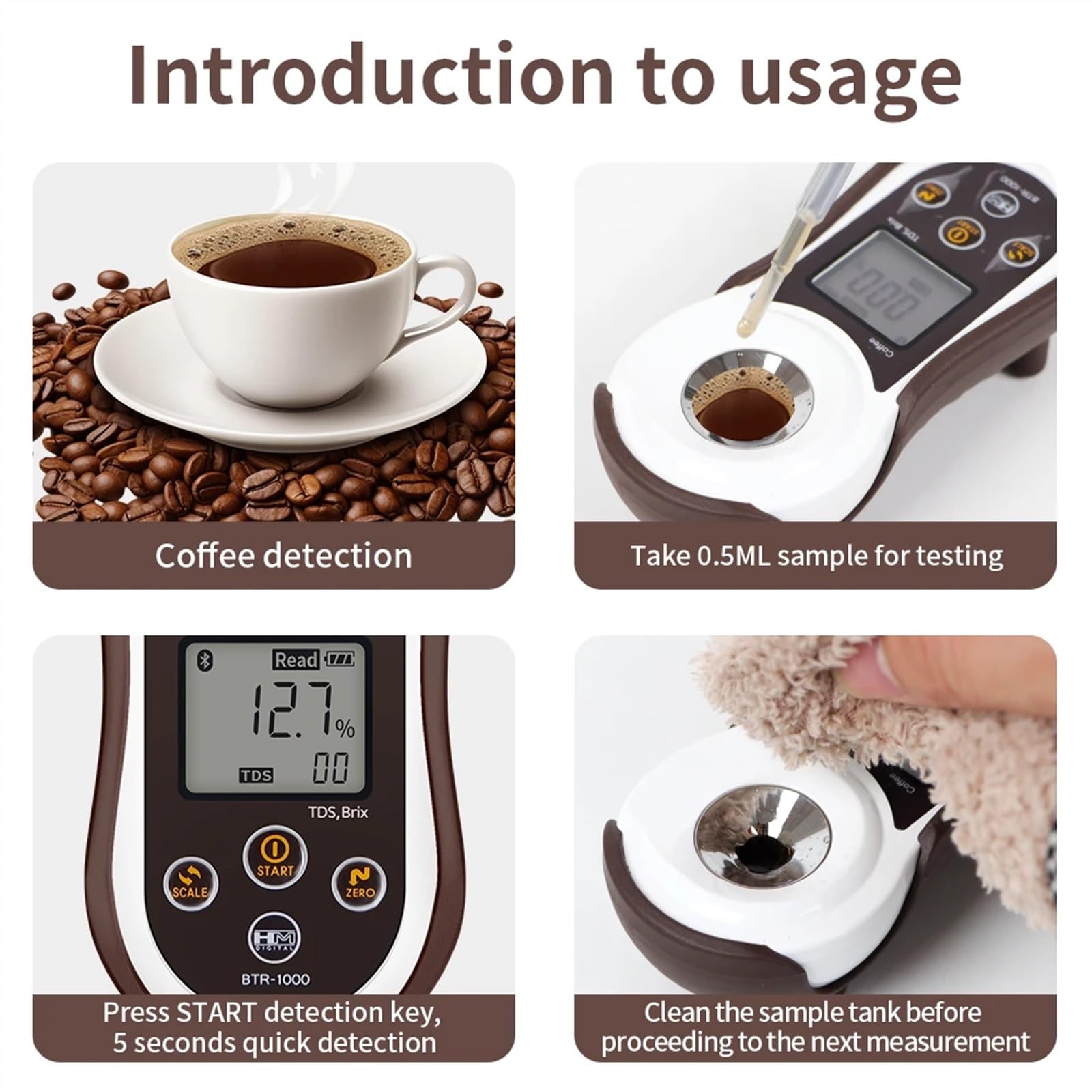 Amazon | Bluetooth コーヒー TDS ブリックス屈折計デジタルコーヒー