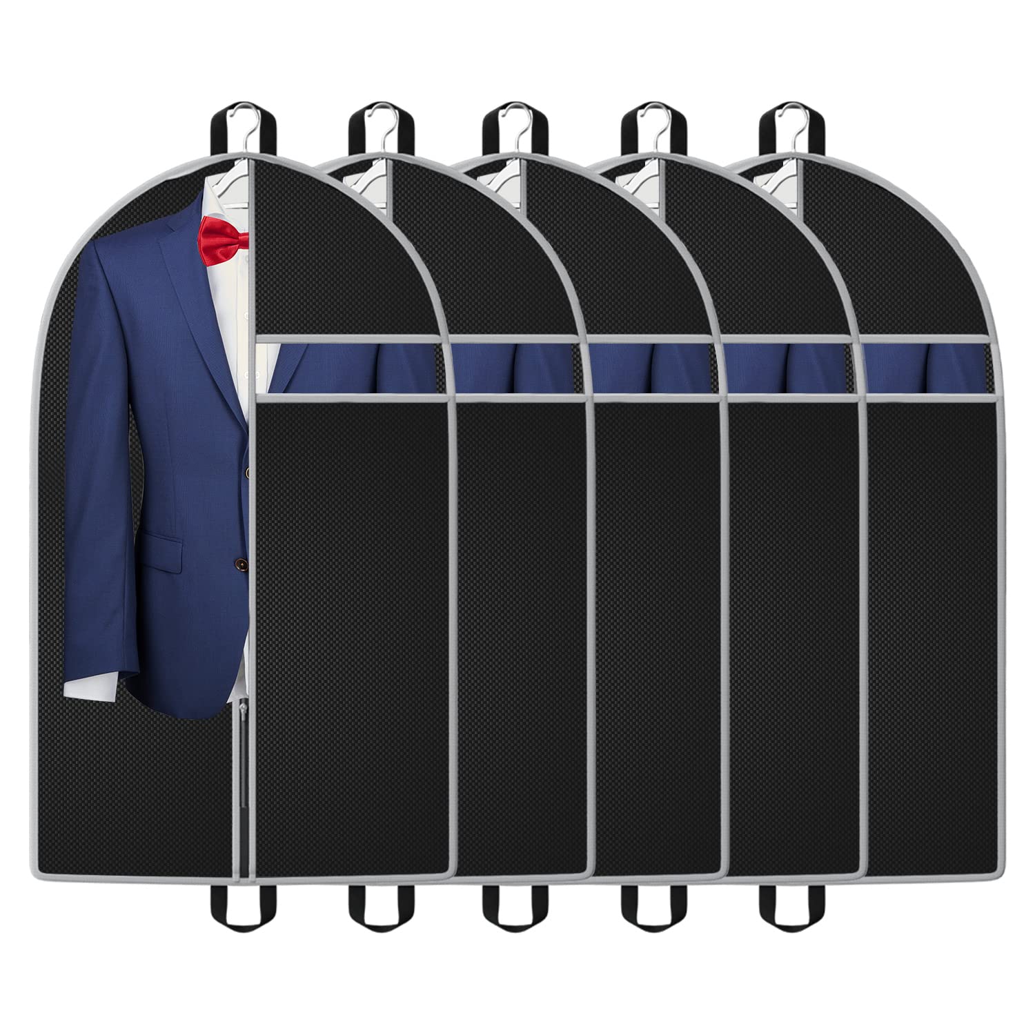 XJJX Garment Bags for Travel, Suit Bag, 5 Pack Garment Bags for Hanging